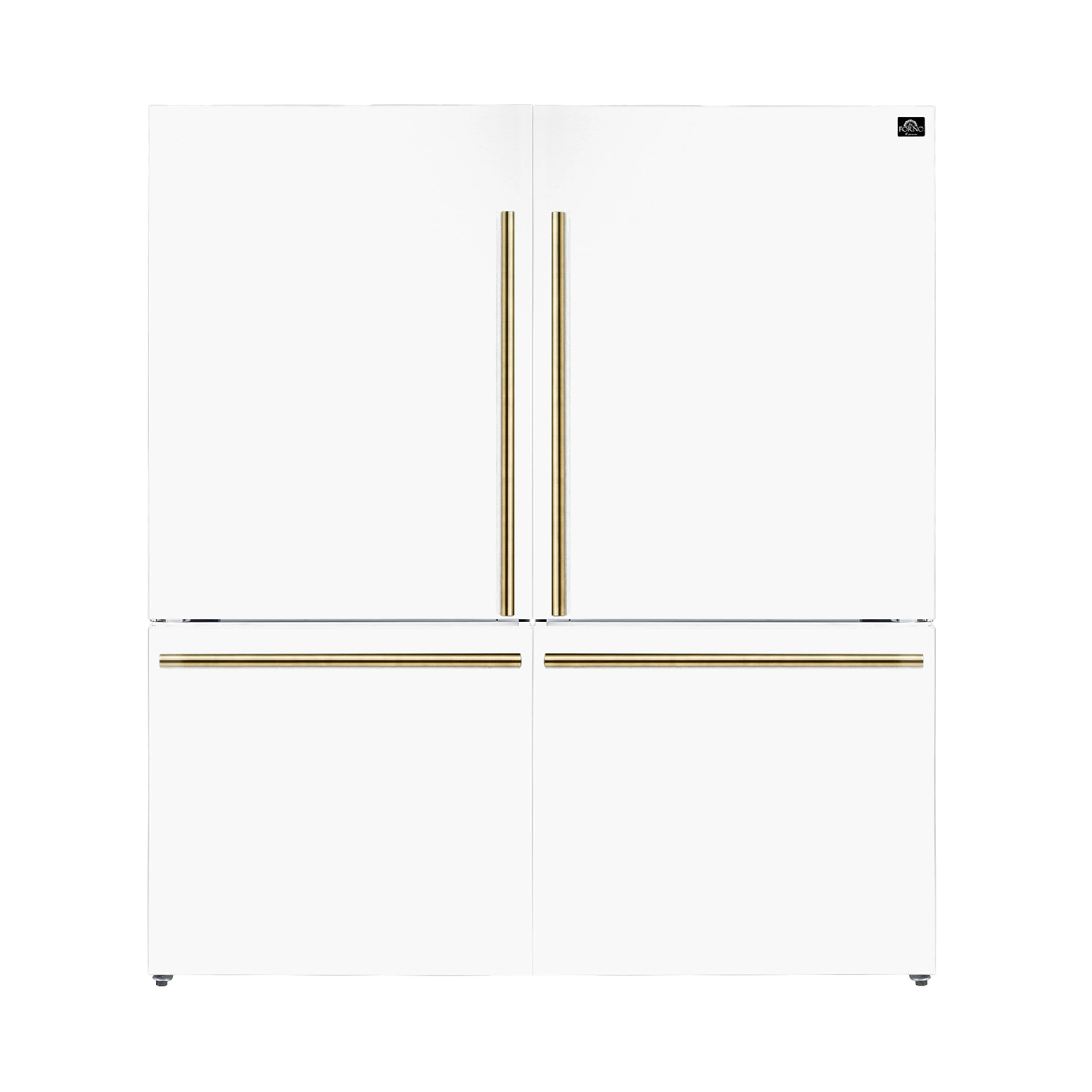 Milano 2-Piece 62-Inch Freestanding Dual Bottom Freezer Refrigerator, White – 34.4 cu.ft, Touch Control, Ice Maker FFFFD178760WHT