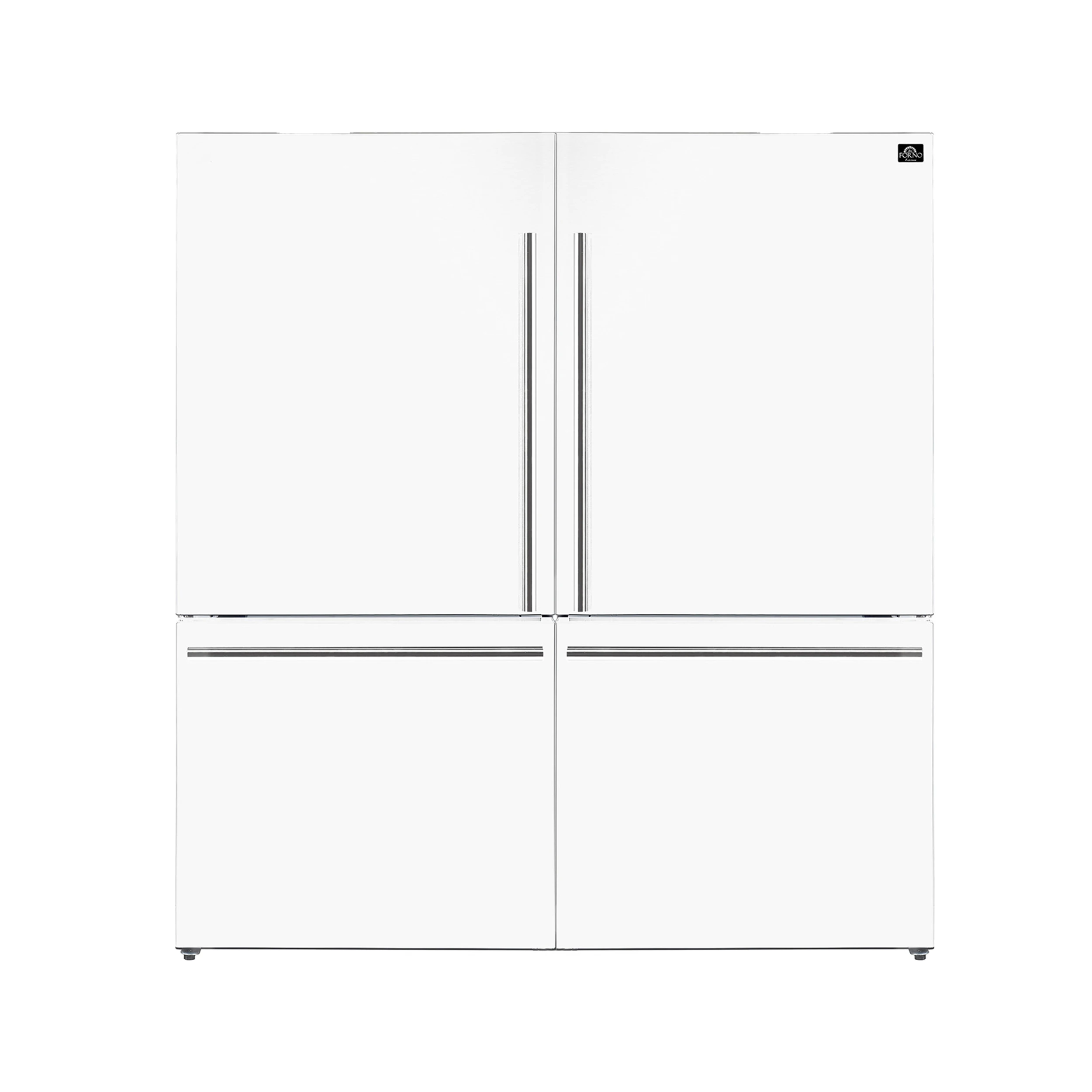 Milano 2-Piece 62-Inch Freestanding Dual Bottom Freezer Refrigerator, White – 34.4 cu.ft, Touch Control, Ice Maker FFFFD178760WHT