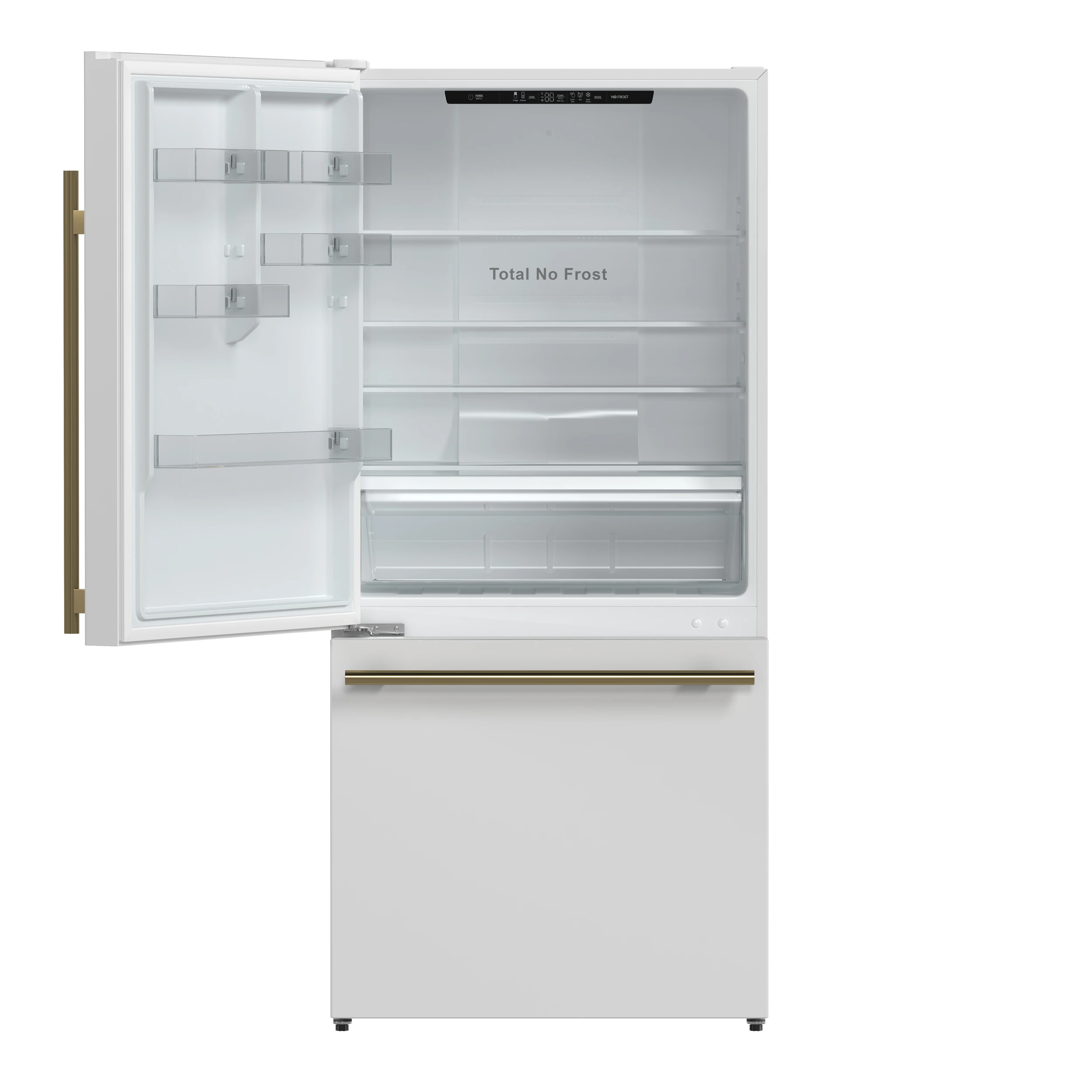 Milano 2-Piece 62-Inch Freestanding Dual Bottom Freezer Refrigerator, White – 34.4 cu.ft, Touch Control, Ice Maker FFFFD178760WHT