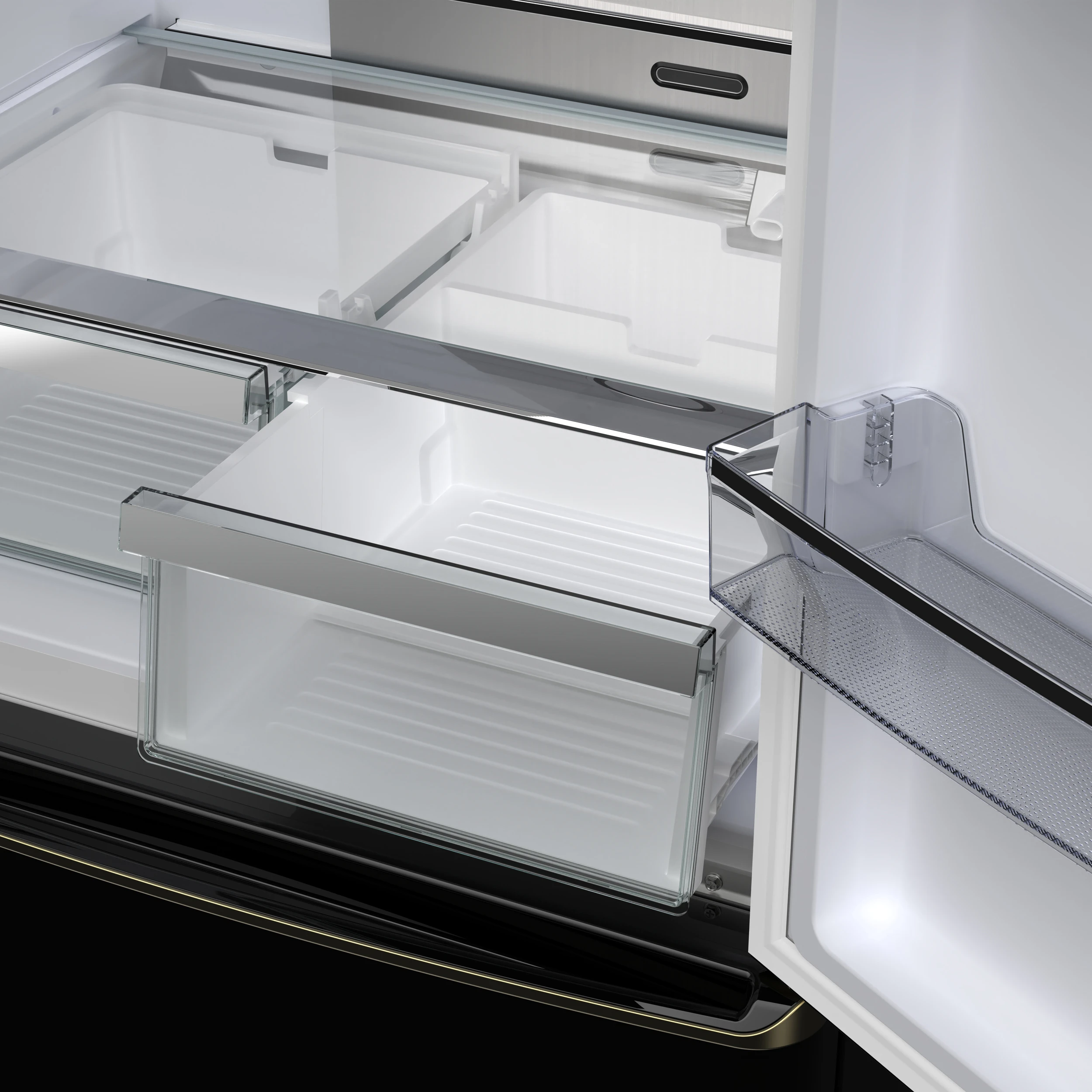 Luigi 33-Inch French Door Refrigerator, 18 cu.ft, Black Finish, Antique Brass Handles, ENERGY STAR Certified FFFFD179133BLK