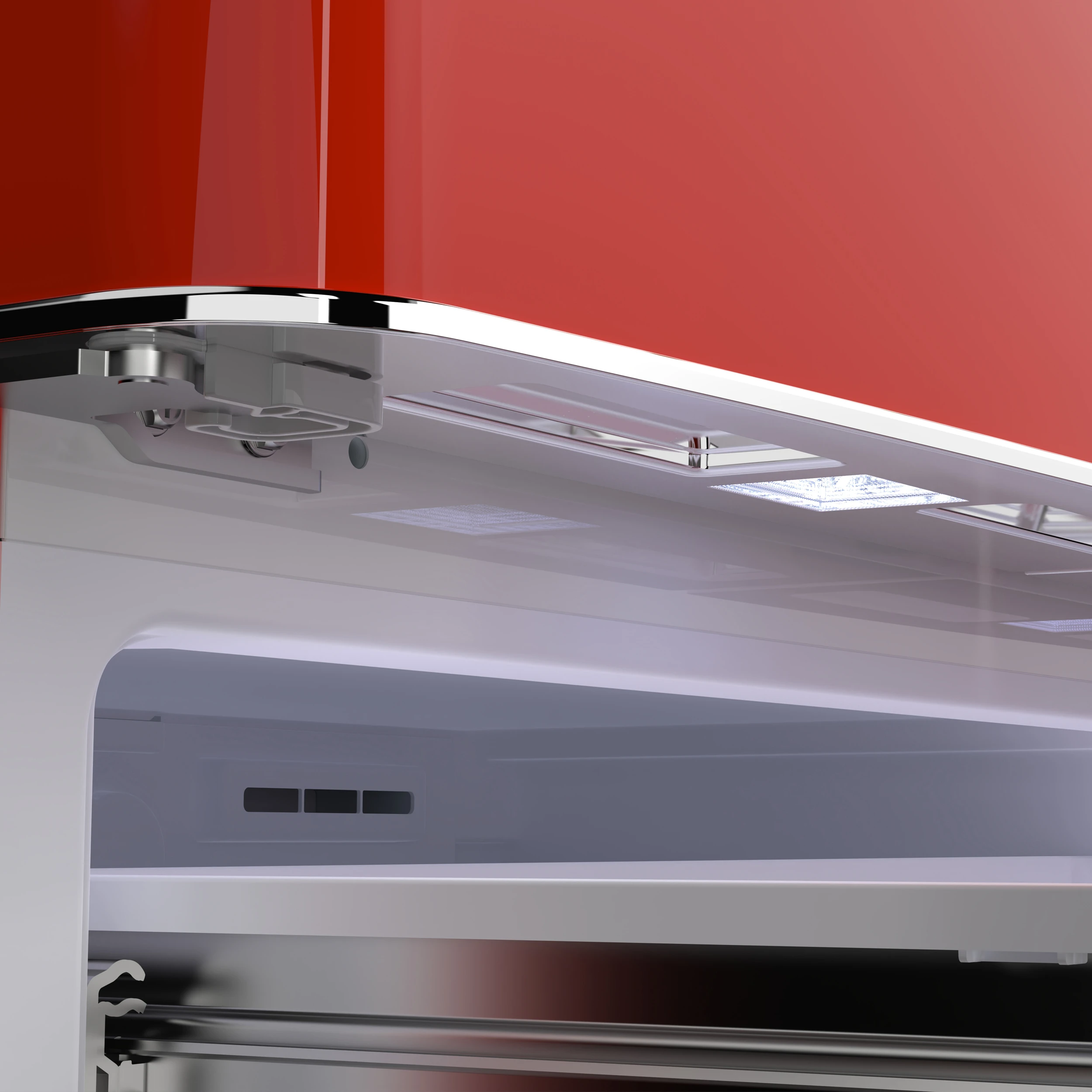 Luigi 33-Inch French Door Refrigerator, 18 cu.ft, Red Finish, Handle-Free Design, ENERGY STAR Certified FFFFD179133RED