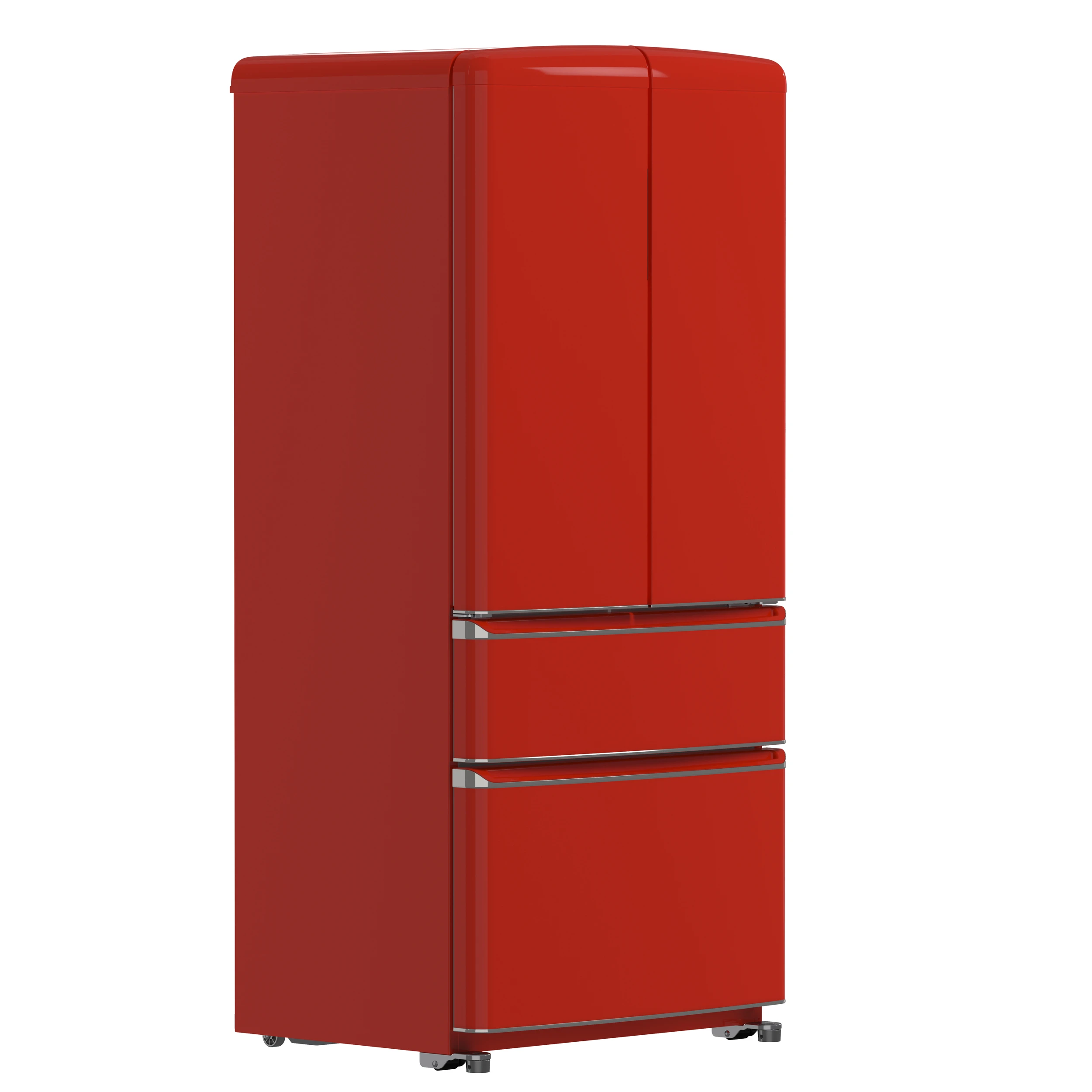 Luigi 33-Inch French Door Refrigerator, 18 cu.ft, Red Finish, Handle-Free Design, ENERGY STAR Certified FFFFD179133RED