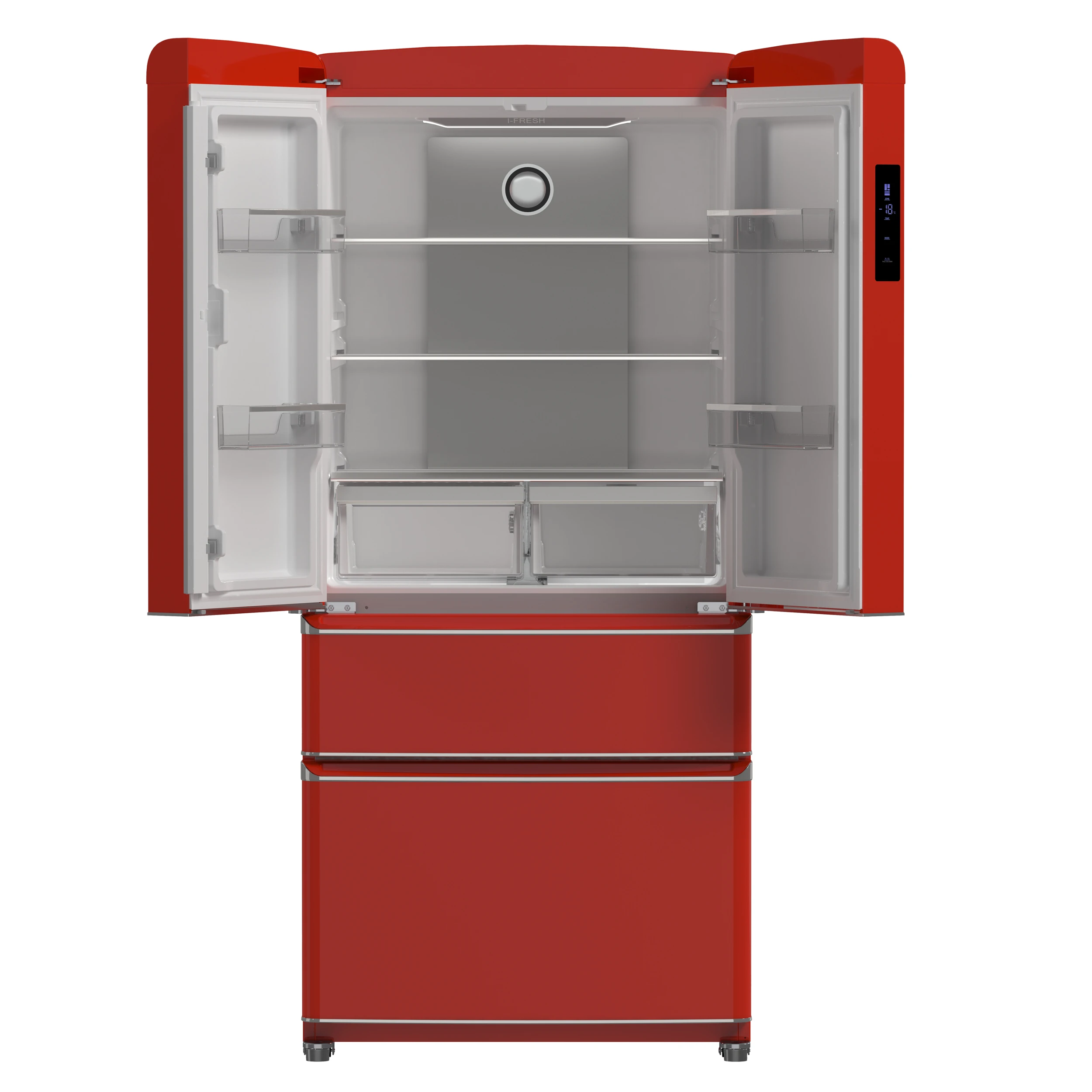 Luigi 33-Inch French Door Refrigerator, 18 cu.ft, Red Finish, Handle-Free Design, ENERGY STAR Certified FFFFD179133RED