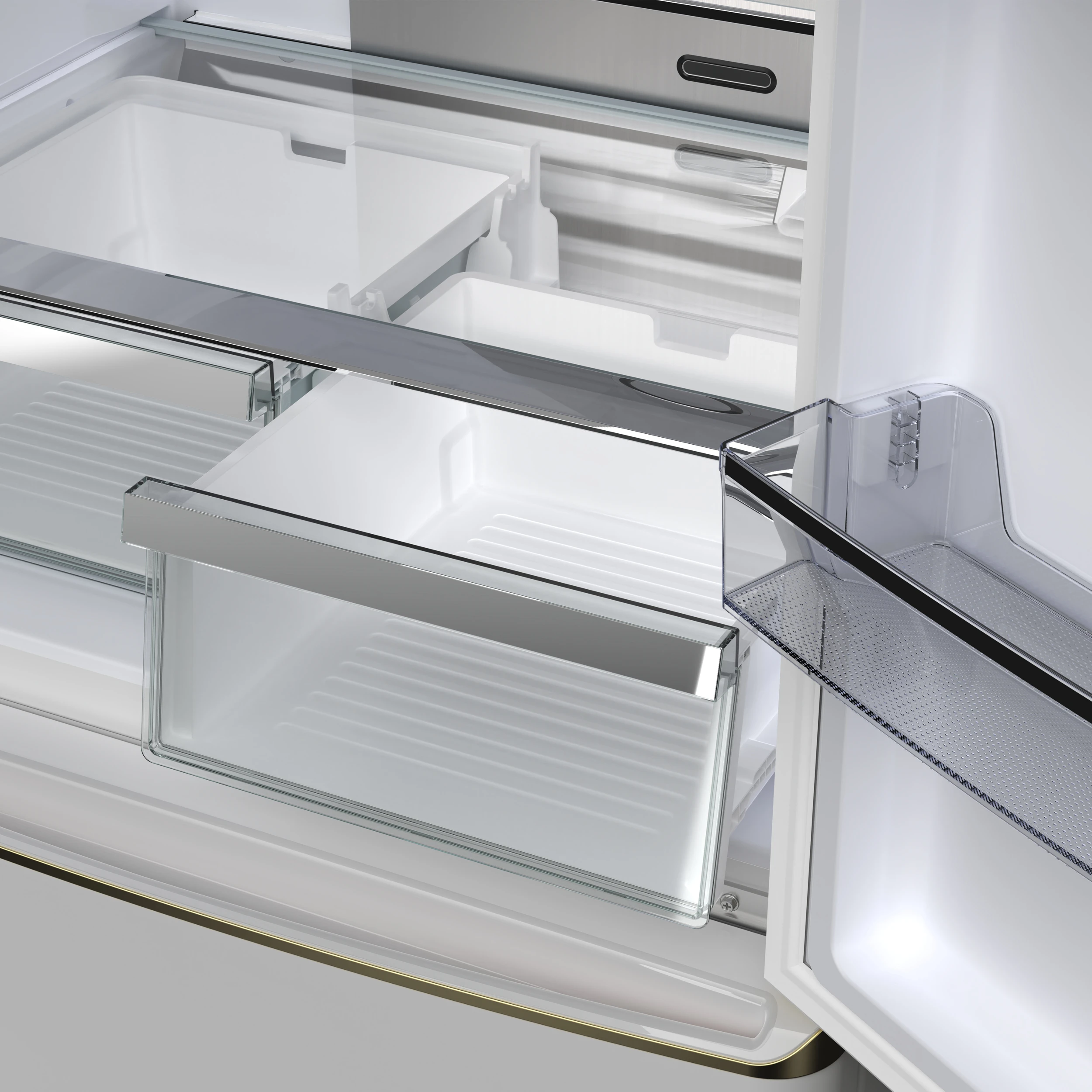 Luigi 33-Inch French Door Refrigerator, 18 cu.ft, White Finish, Antique Brass Handles, ENERGY STAR Certified FFFFD179133WHT