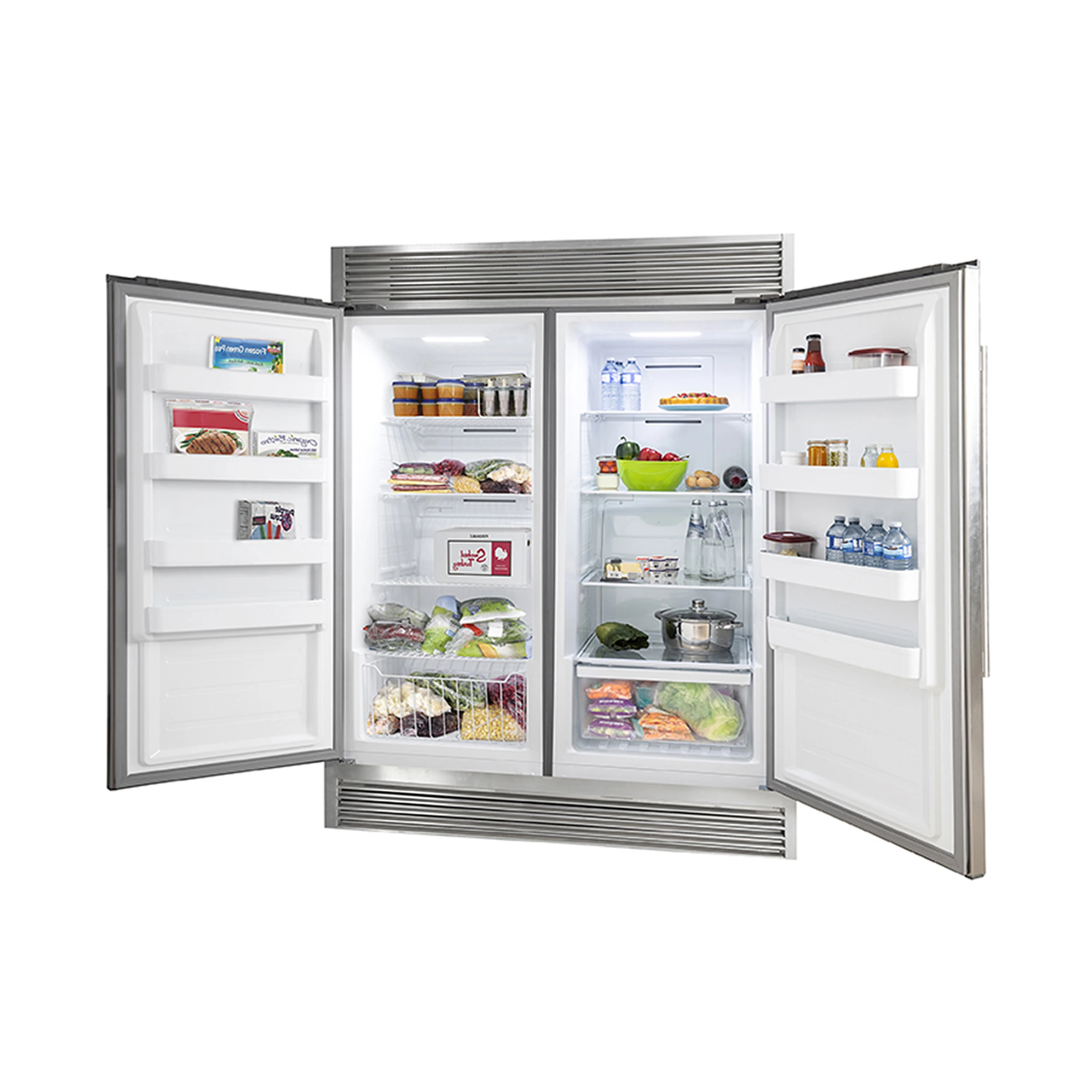 Rizzuto 56-Inch Convertible Refrigerator/Freezer Set, 27.6 cu.ft Total Capacity, Decorative Grill, ENERGY STAR Certified FFFFD193360S
