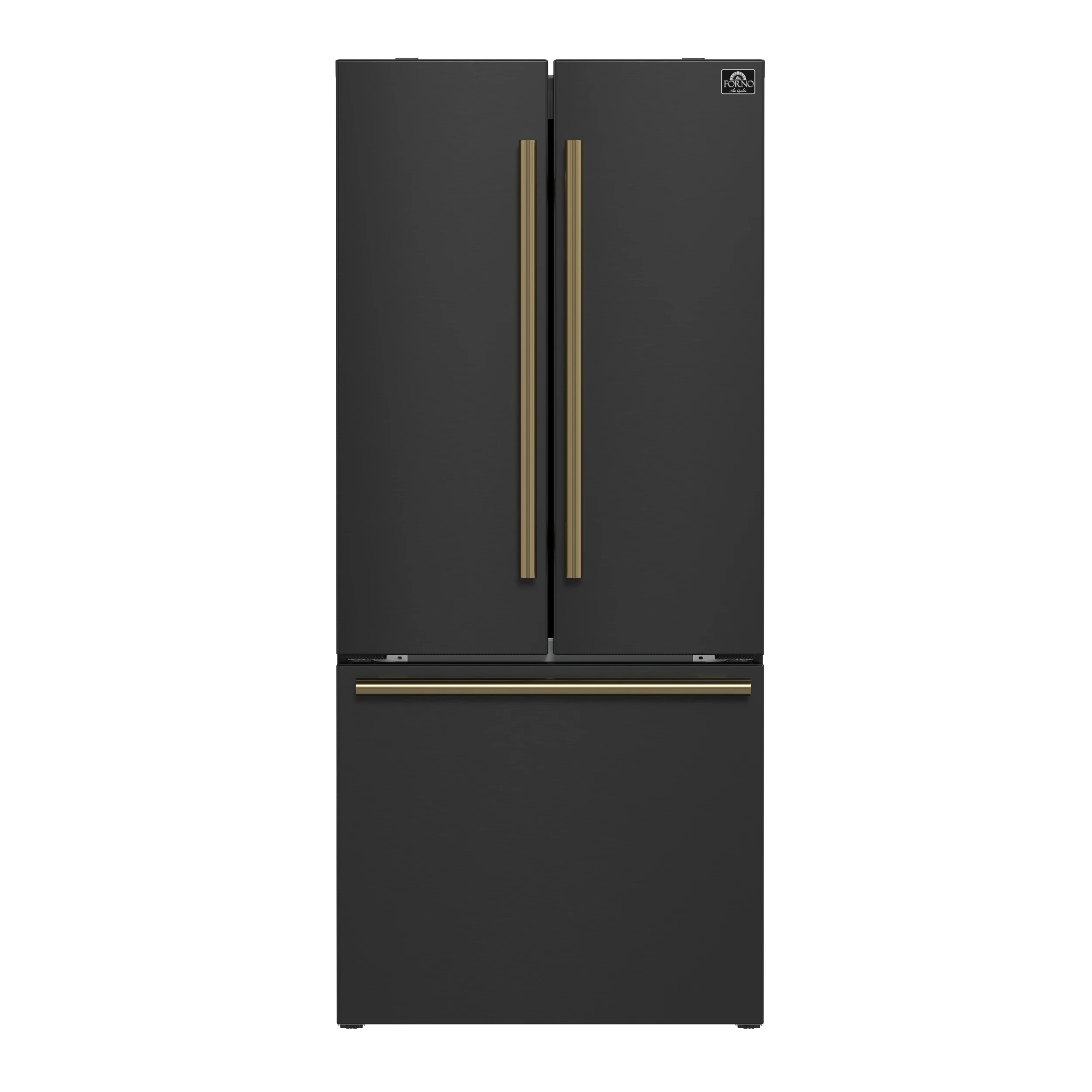 Gallipoli Espresso 30-Inch Black French Door Refrigerator, Bottom Freezer, 17.5 Cu. Ft., No Frost, Ice Maker FFFFD197431BLK