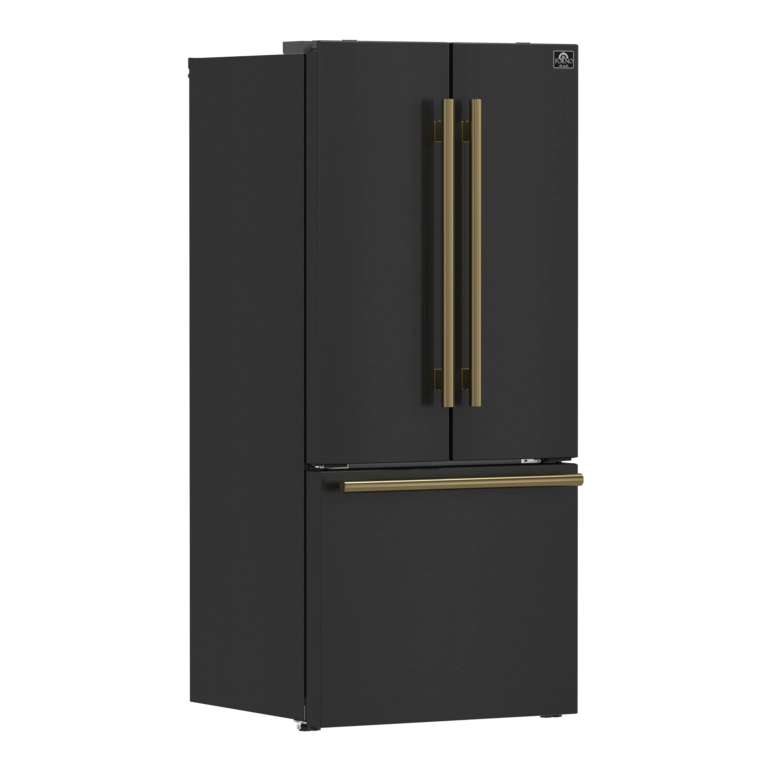 Gallipoli Espresso 30-Inch Black French Door Refrigerator, Bottom Freezer, 17.5 Cu. Ft., No Frost, Ice Maker FFFFD197431BLK