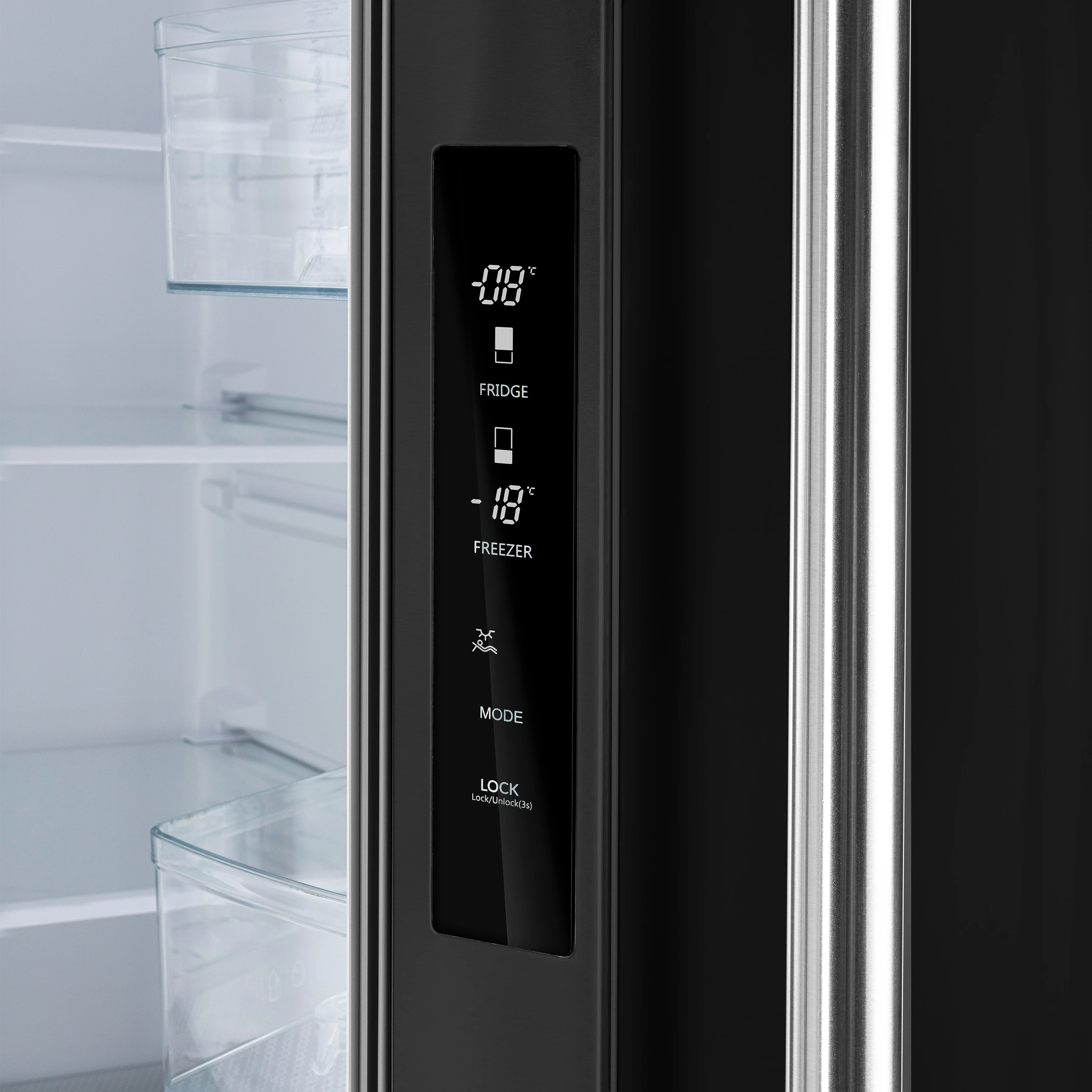 Gallipoli Espresso 30-Inch Black French Door Refrigerator, Bottom Freezer, 17.5 Cu. Ft., No Frost, Ice Maker FFFFD197431BLK