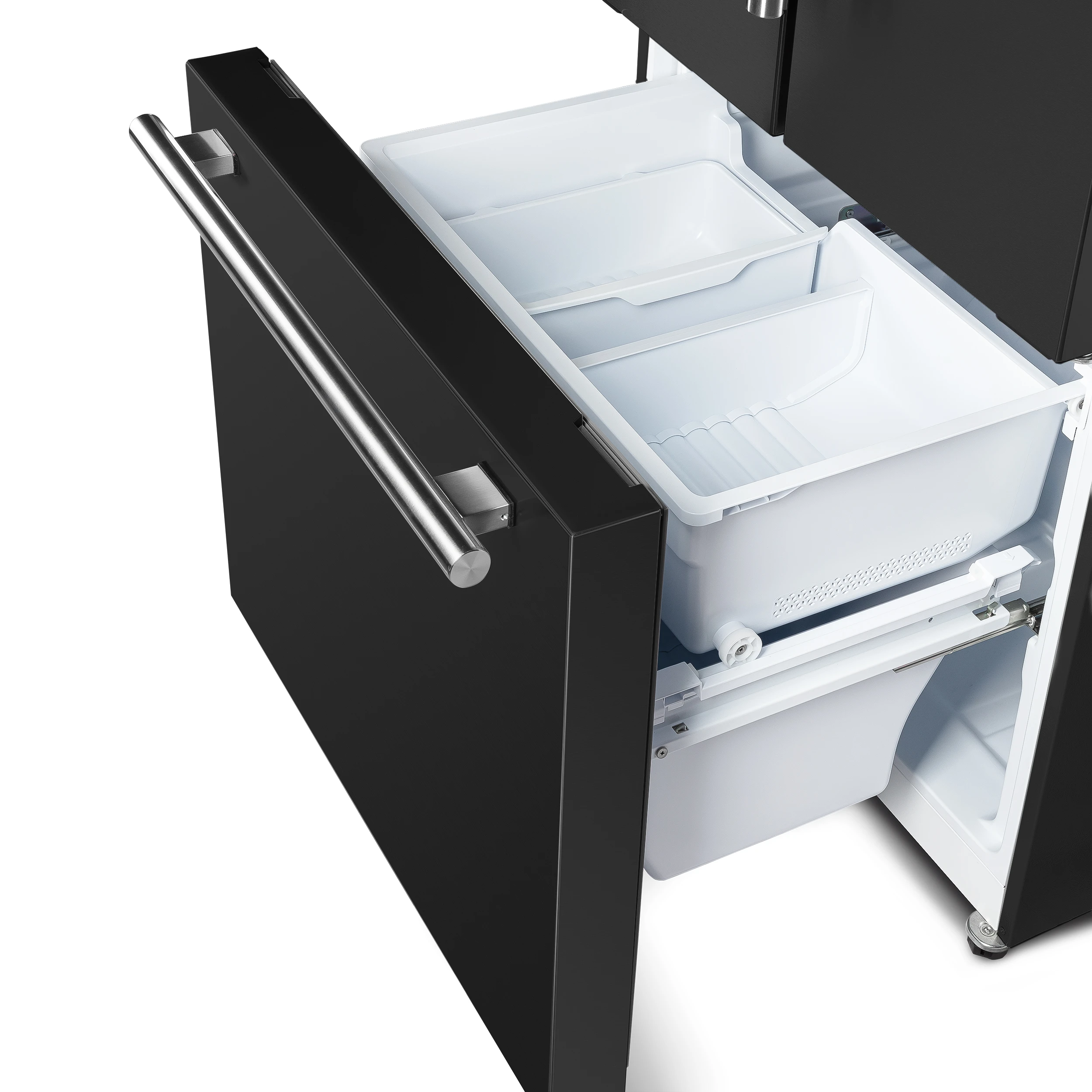 Gallipoli Espresso 30-Inch Black French Door Refrigerator, Bottom Freezer, 17.5 Cu. Ft., No Frost, Ice Maker FFFFD197431BLK