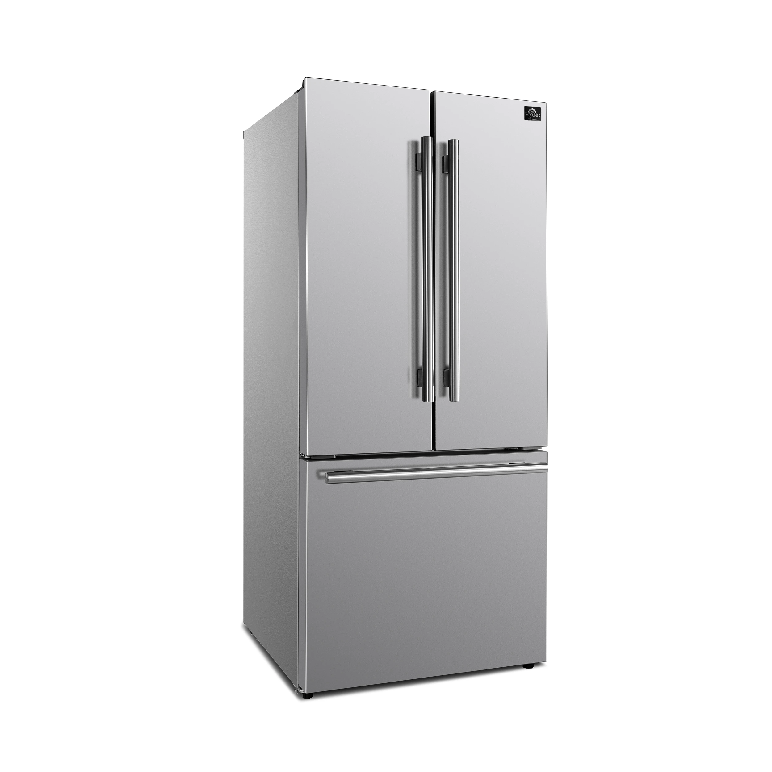 Gallipoli 30-Inch French Door Refrigerator with Bottom Freezer, 17.5 cu.ft Capacity, Stainless Steel, No Frost Technology, Built-In Ice Maker, Energy Efficient FFFFD197431SB