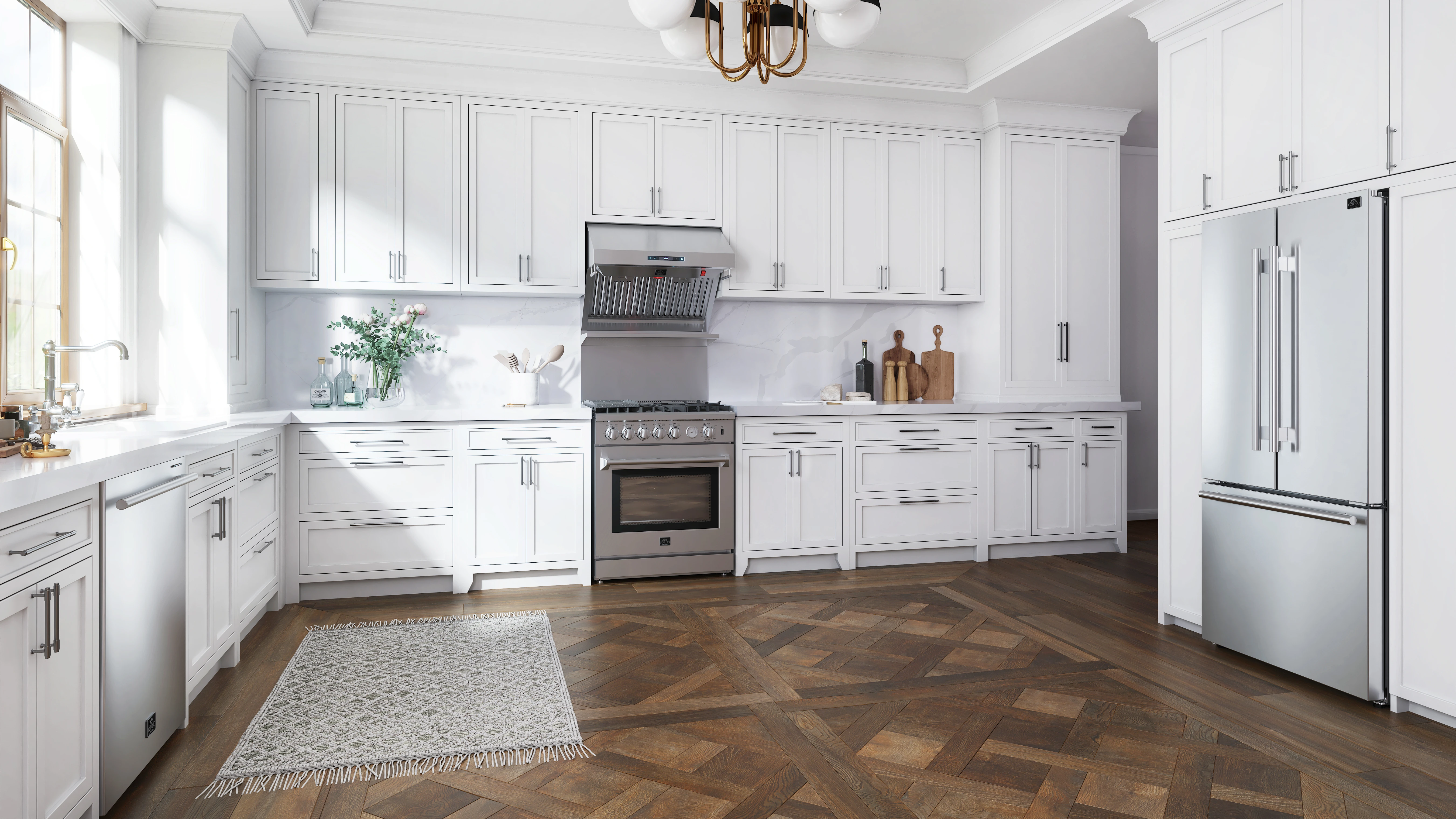 Gallipoli 30-Inch French Door Refrigerator with Bottom Freezer, 17.5 cu.ft Capacity, Stainless Steel, No Frost Technology, Built-In Ice Maker, Energy Efficient FFFFD197431SB