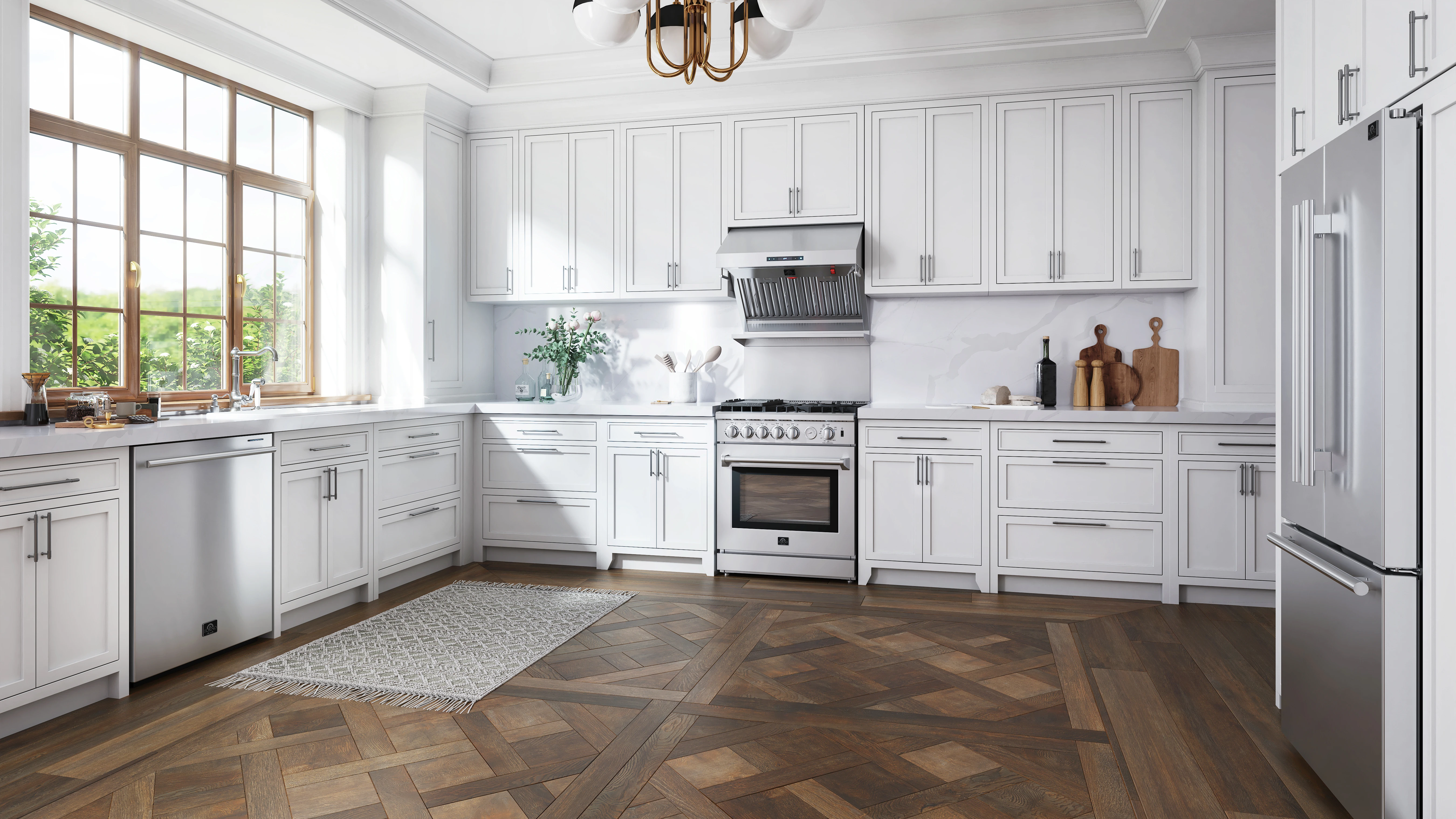 Gallipoli 30-Inch French Door Refrigerator with Bottom Freezer, 17.5 cu.ft Capacity, Stainless Steel, No Frost Technology, Built-In Ice Maker, Energy Efficient FFFFD197431SB