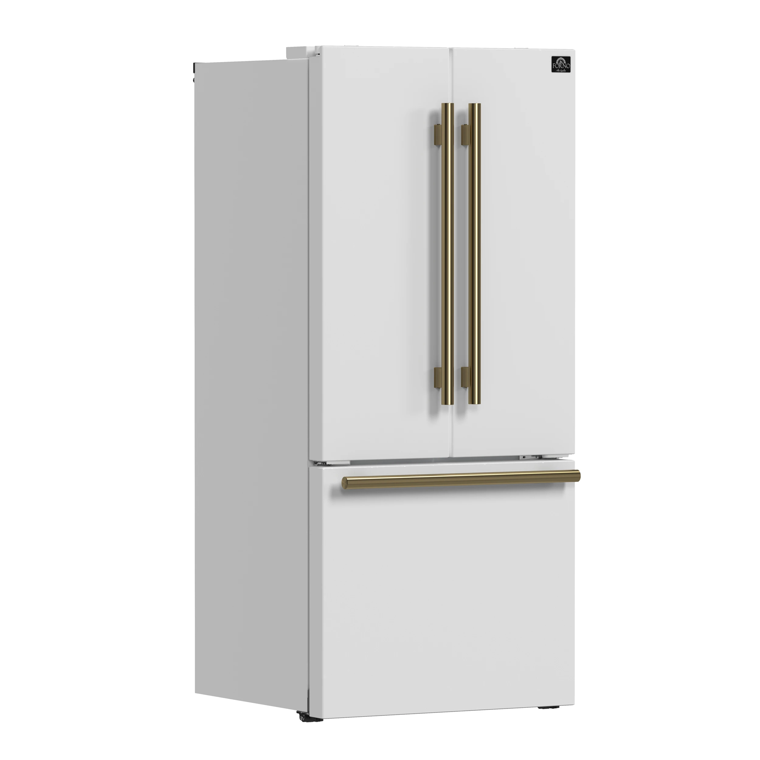Gallipoli Espresso 30-Inch White French Door Refrigerator, Bottom Freezer, 17.5 Cu. Ft., No Frost, Ice Maker FFFFD197431WHT