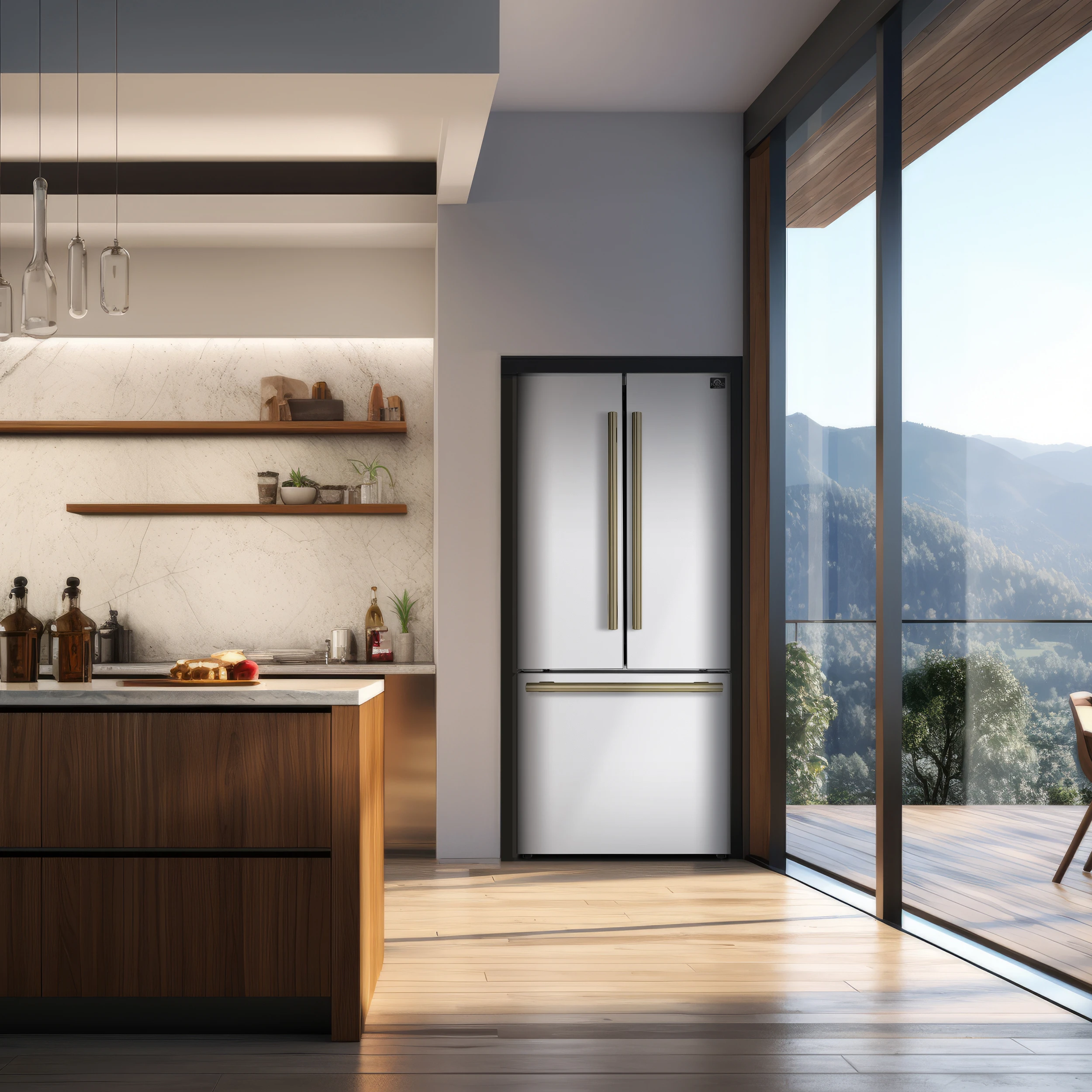 Gallipoli Espresso 30-Inch White French Door Refrigerator, Bottom Freezer, 17.5 Cu. Ft., No Frost, Ice Maker FFFFD197431WHT