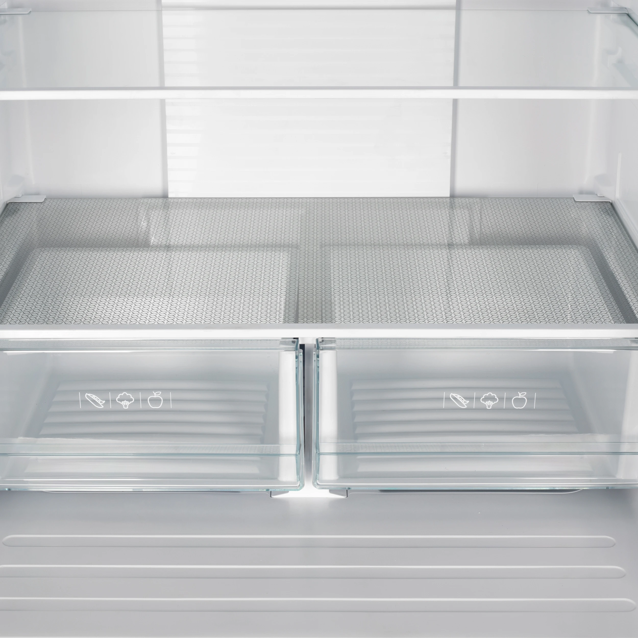 Gallipoli 30-Inch French Door Refrigerator, 17.5 cu.ft Capacity, Modern Decorative Grill, 34-Inch Width, Stainless Steel, No Frost Technology, Energy Efficient FFFFD197435MG