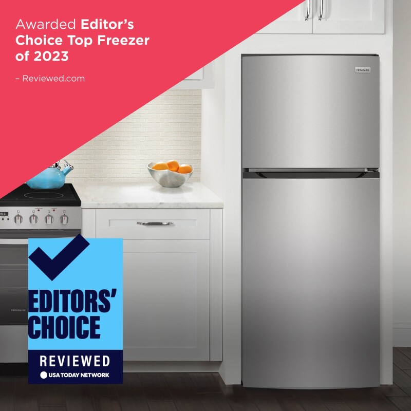 Frigidaire 13.9 Cu. Ft. Top Freezer Refrigerator Fingerprint-Resistant Stainless Steel Look FFHT1425VV Picture 1