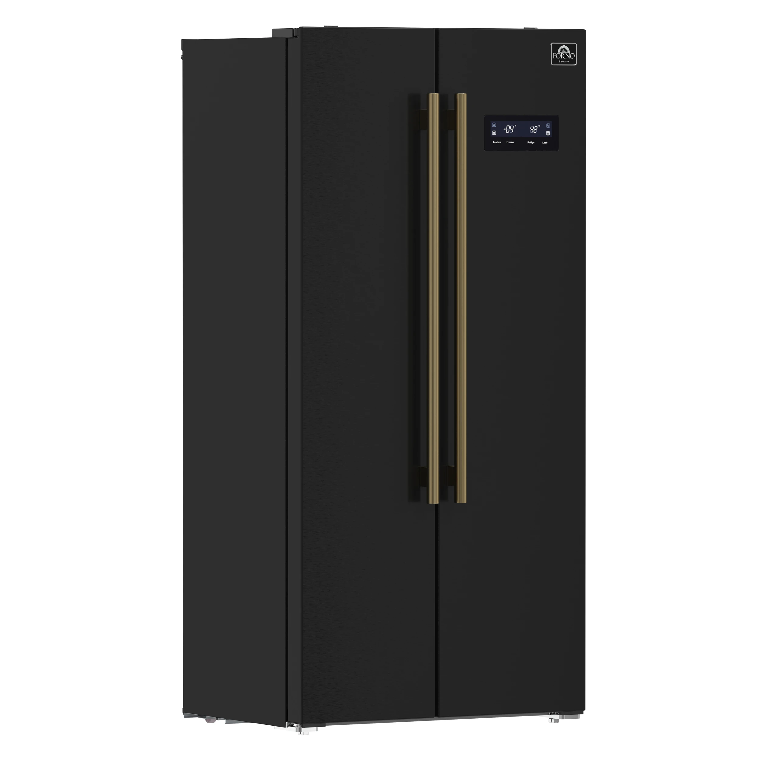 Salerno Espresso 33-Inch Black Side-by-Side Refrigerator, 15.6 Cu. Ft., Energy-Efficient, No Frost, Modern Design FFRBI180533BLK