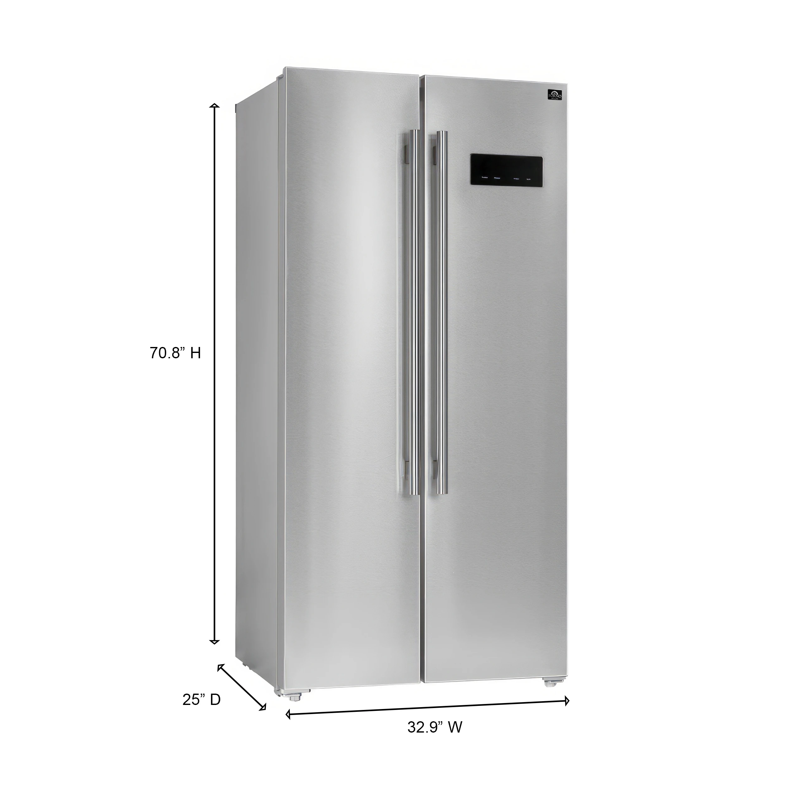 Salerno 33-Inch Side-by-Side Stainless Steel Refrigerator, 15.6 cu.ft, ENERGY STAR Certified FFRBI180533SB