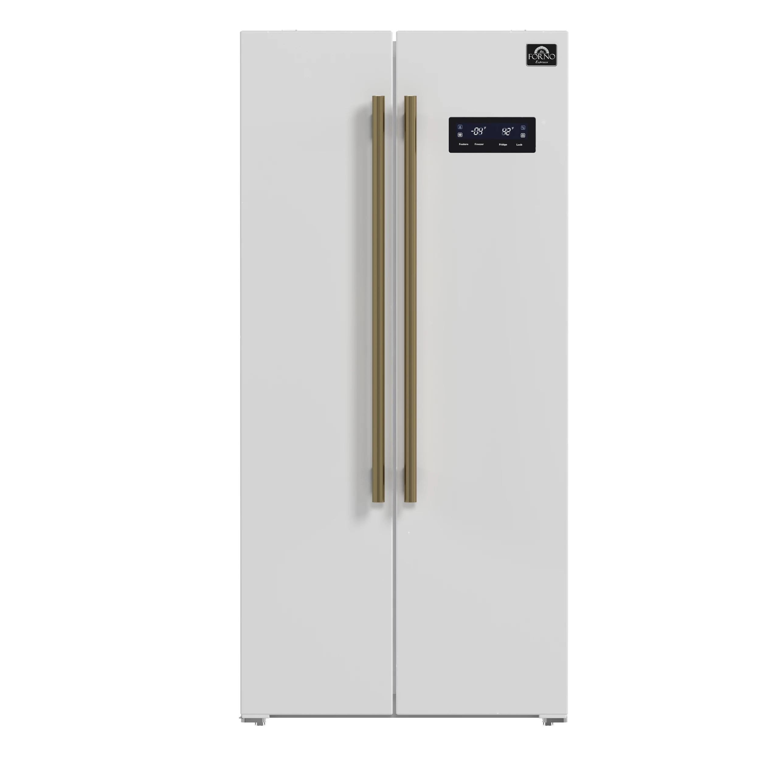 Salerno Espresso 33-Inch White Side-by-Side Refrigerator, 15.6 Cu. Ft., Energy-Efficient, No Frost, Modern Design FFRBI180533WHT