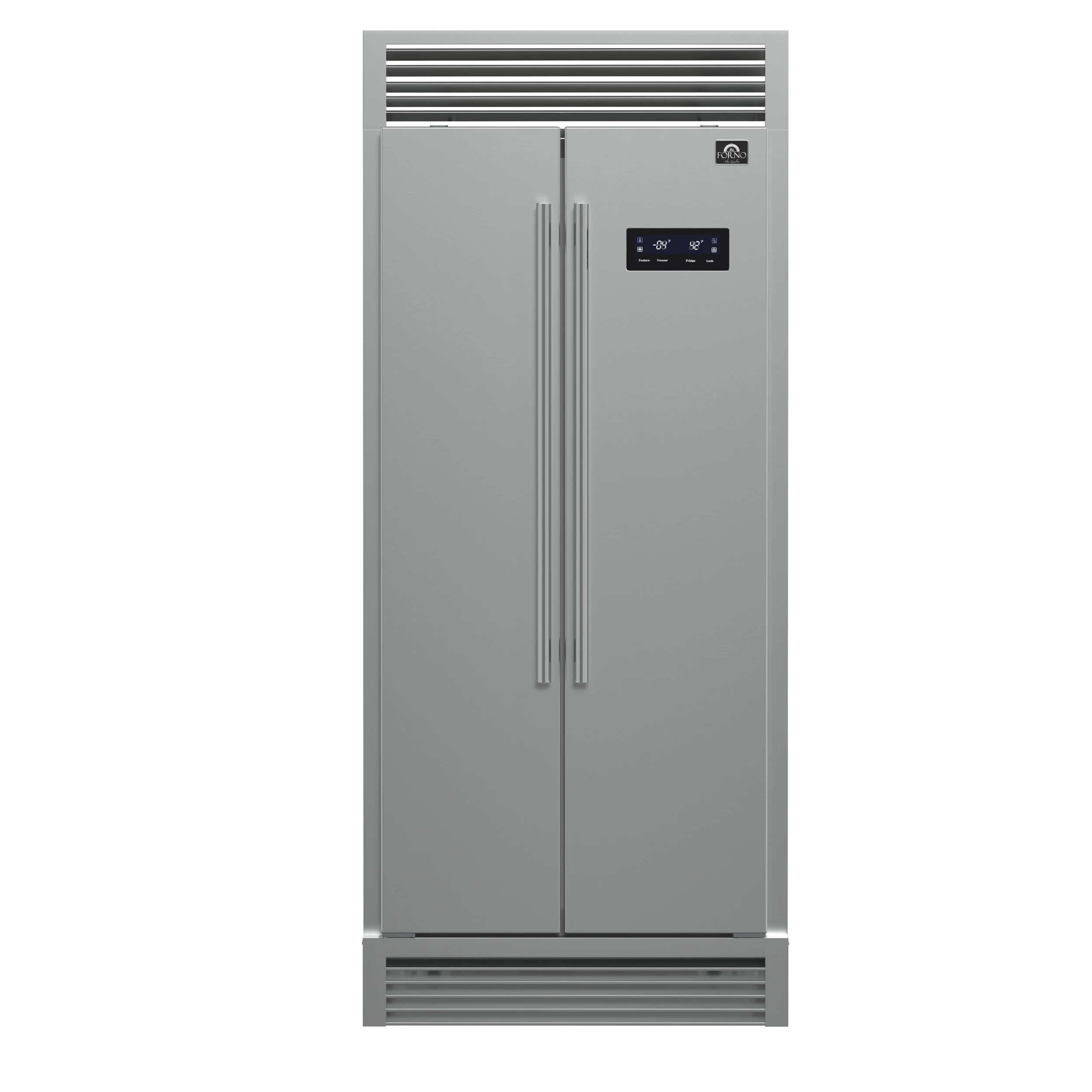 Salerno 37-Inch Built-In Stainless Steel Refrigerator, 15.6 cu.ft, Decorative Grill, ENERGY STAR Certified FFRBI180537SG