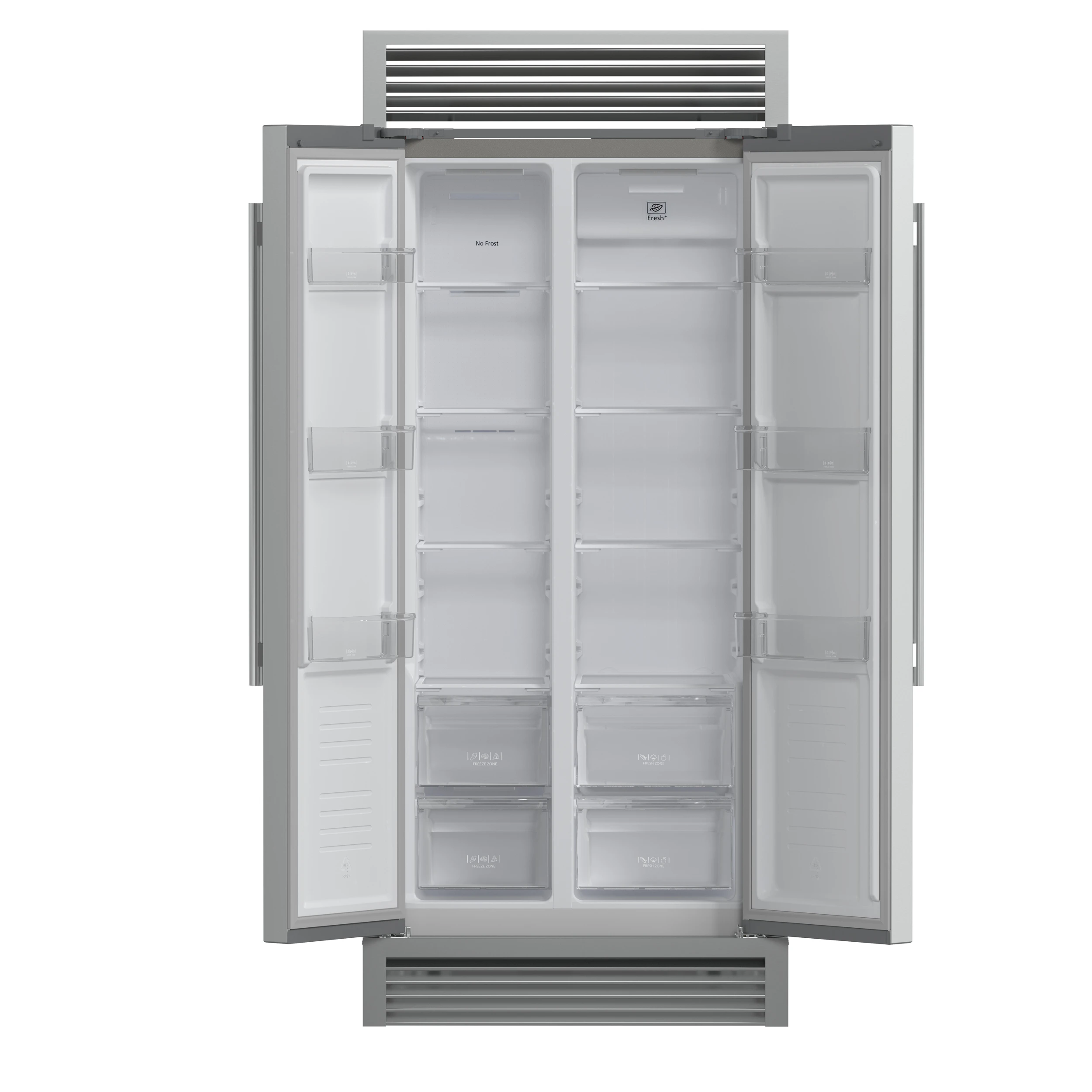 Salerno 37-Inch Built-In Stainless Steel Refrigerator, 15.6 cu.ft, Decorative Grill, ENERGY STAR Certified FFRBI180537SG