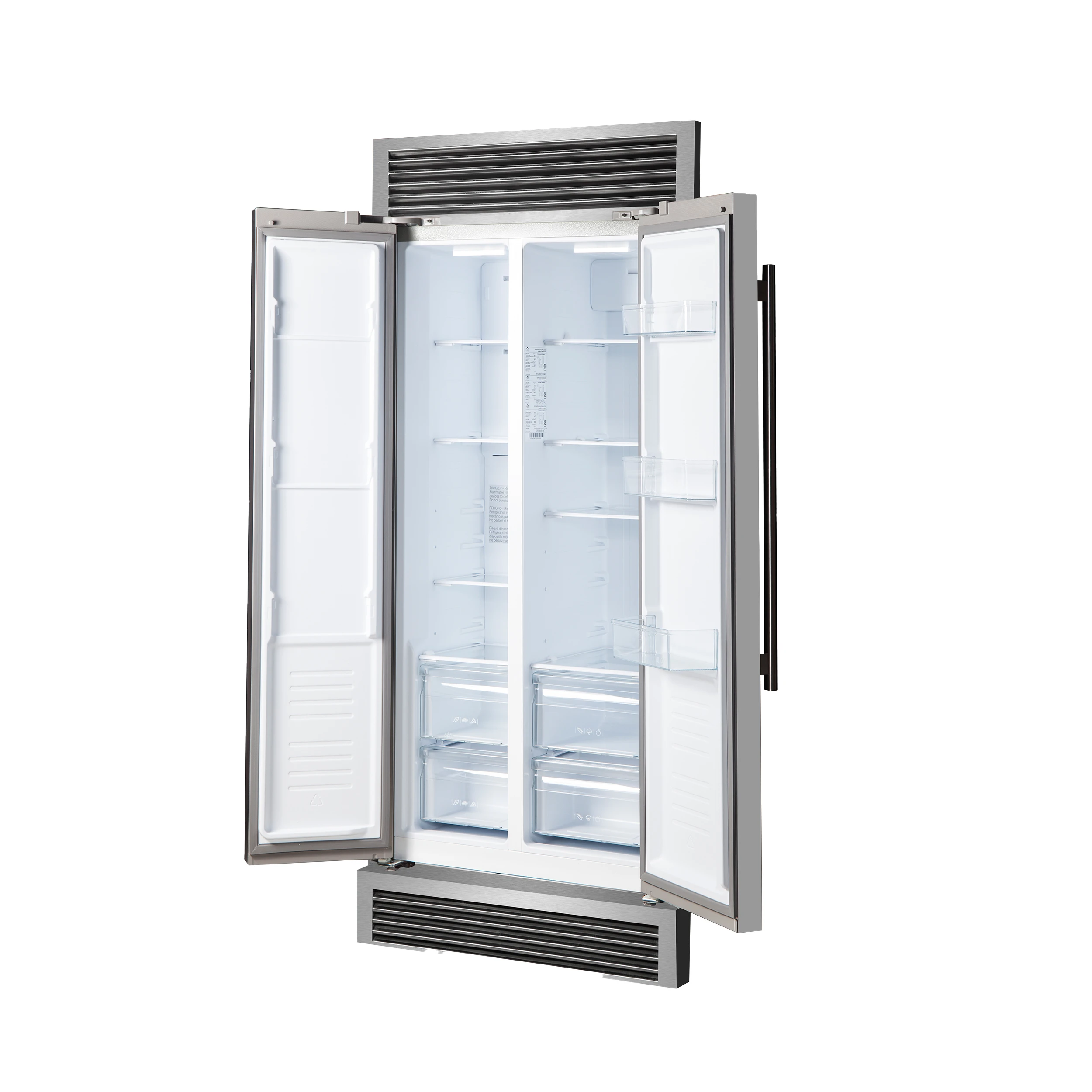 Salerno 37-Inch Built-In Stainless Steel Refrigerator, 15.6 cu.ft, Decorative Grill, ENERGY STAR Certified FFRBI180537SG