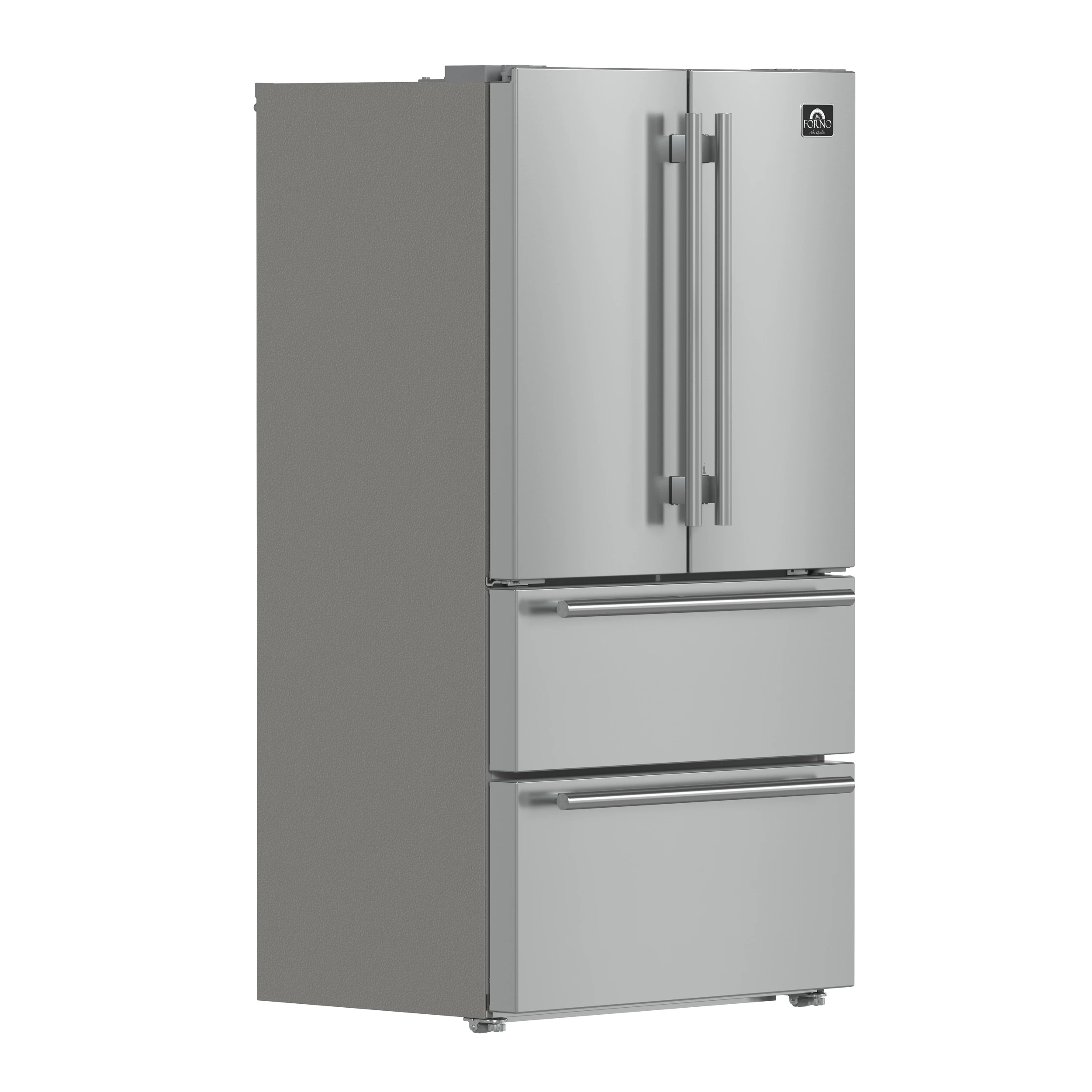 Moena 36-Inch French Door Refrigerator, 19.2 cu.ft, Counter Depth, Ice Maker, Stainless Steel Interior Panel, ENERGY STAR Certified FFRBI182036SB