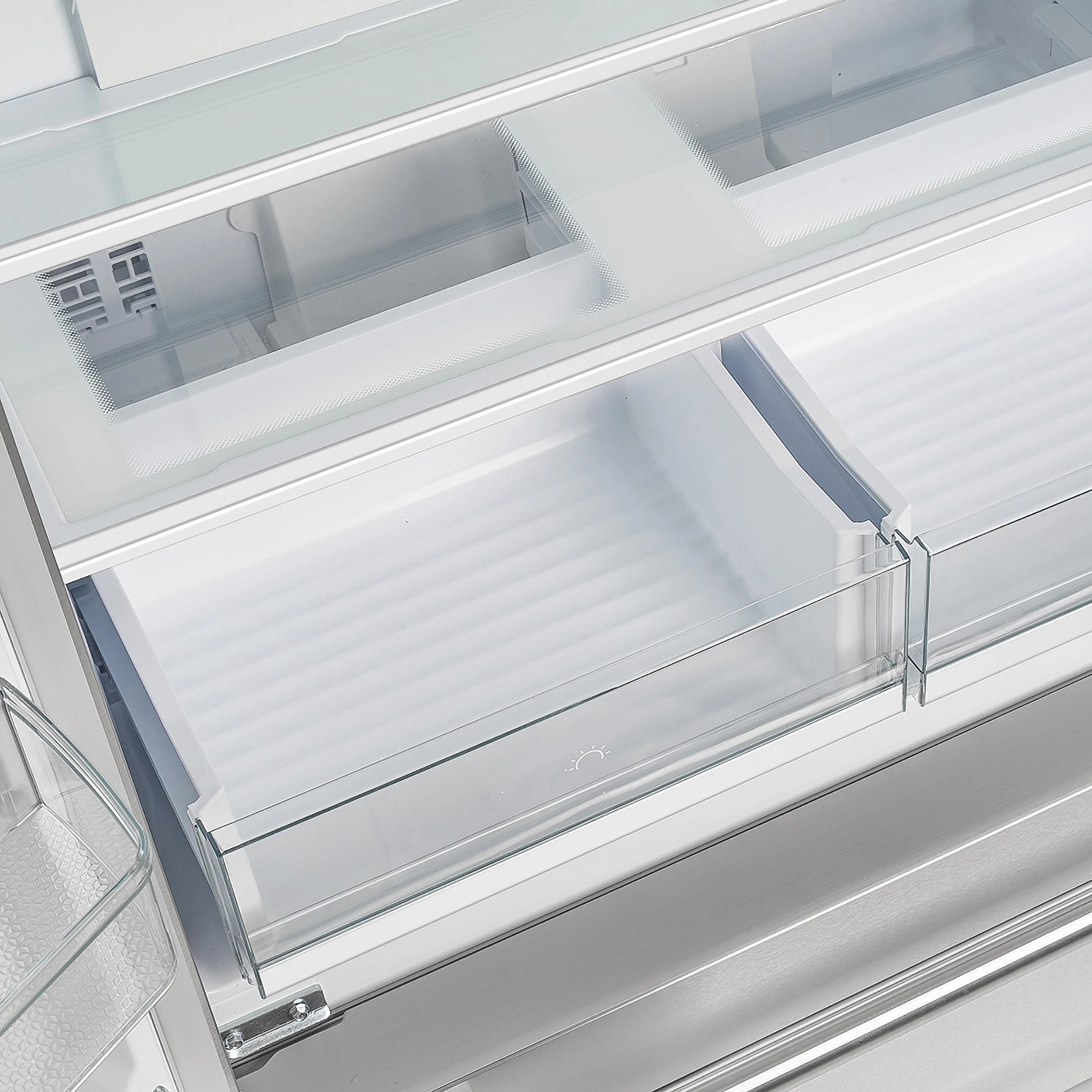 Moena 36-Inch French Door Refrigerator, 19.2 cu.ft, Counter Depth, Ice Maker, Stainless Steel Interior Panel, ENERGY STAR Certified FFRBI182036SB