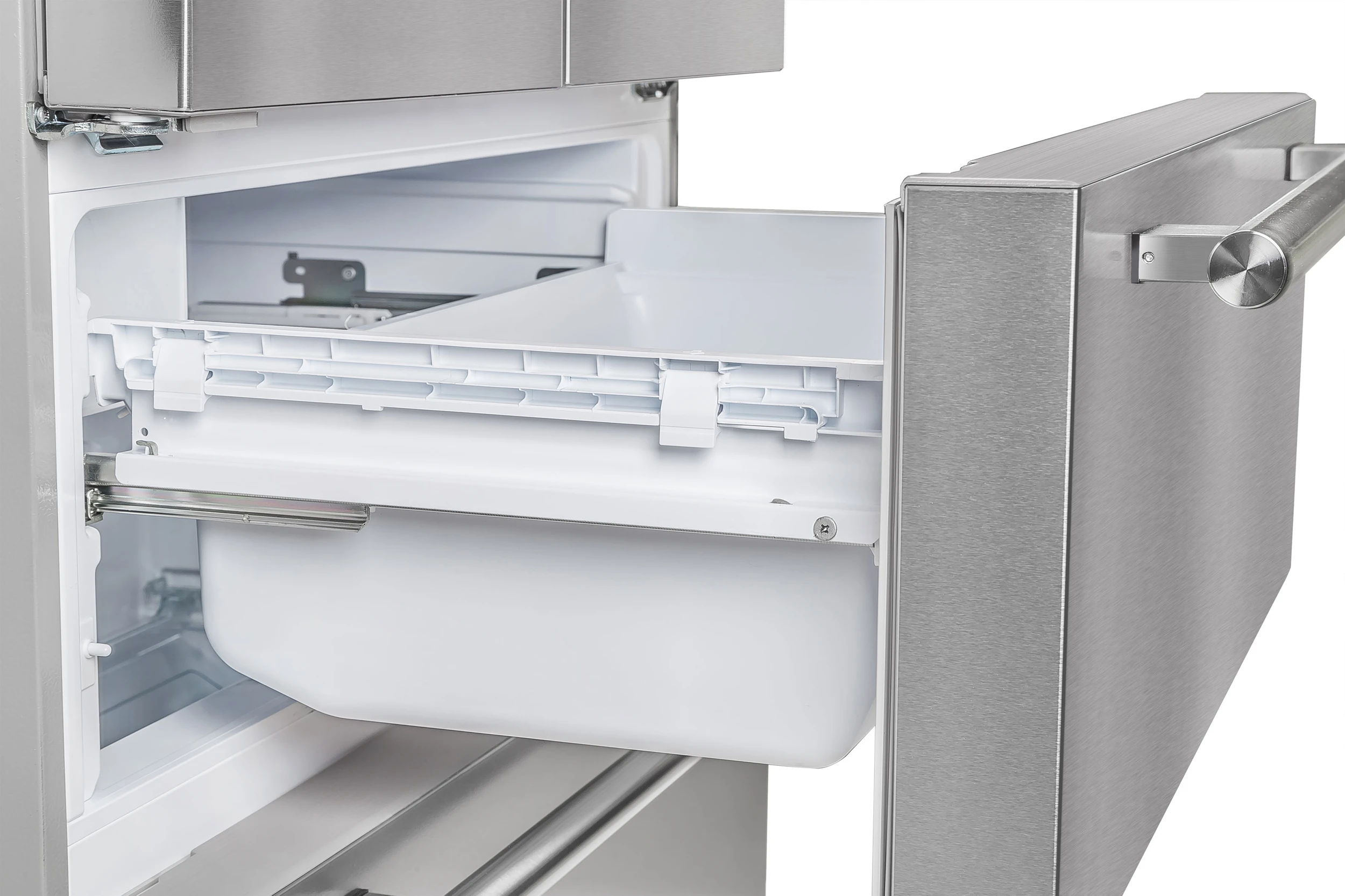 Moena 36-Inch French Door Refrigerator, 19.2 cu.ft, Counter Depth, Ice Maker, Stainless Steel Interior Panel, ENERGY STAR Certified FFRBI182036SB