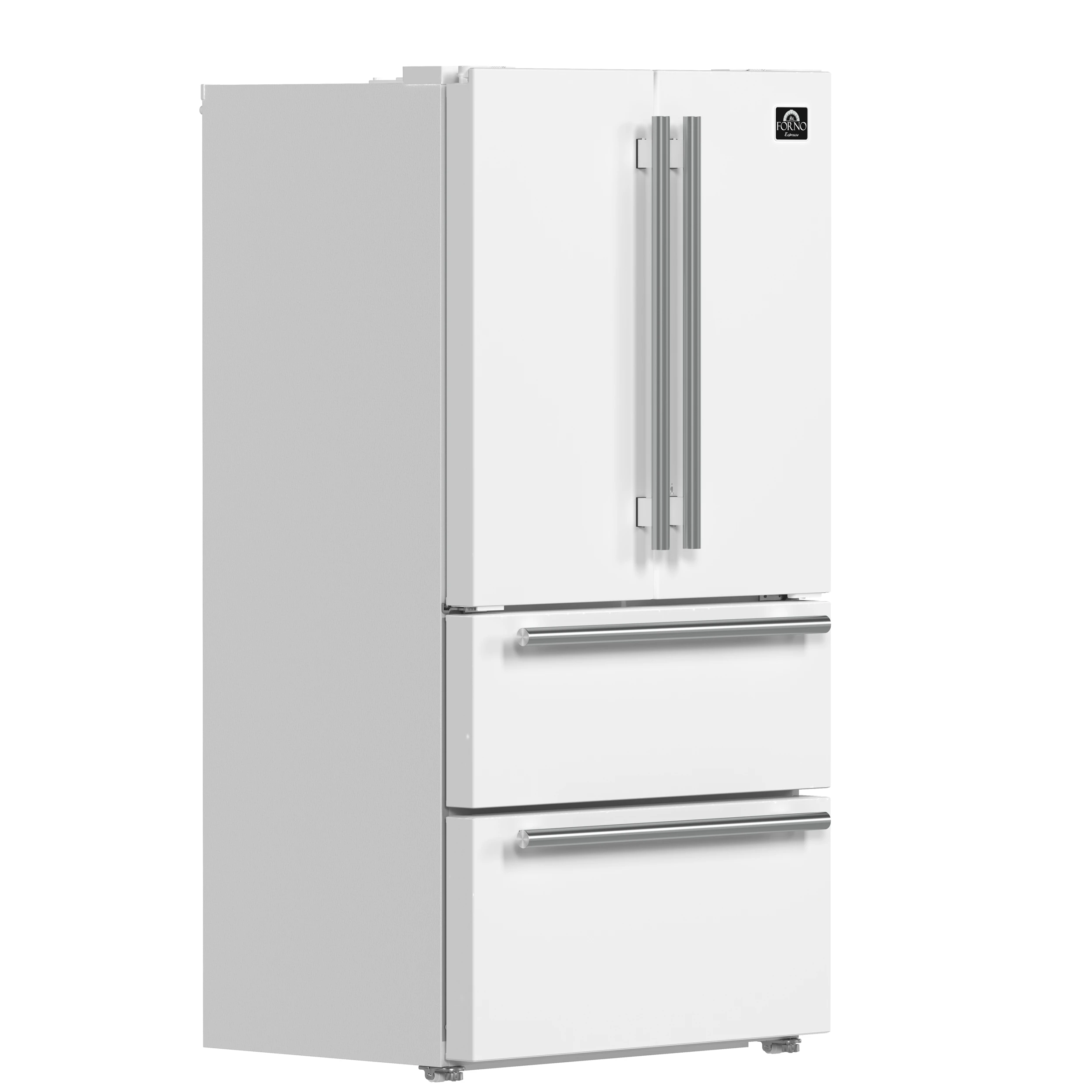 Moena Espresso 36-Inch White French Door Refrigerator, 19.2 Cu. Ft., Frost-Free, Automatic Ice Maker, ENERGY STAR Certified FFRBI182036WHT