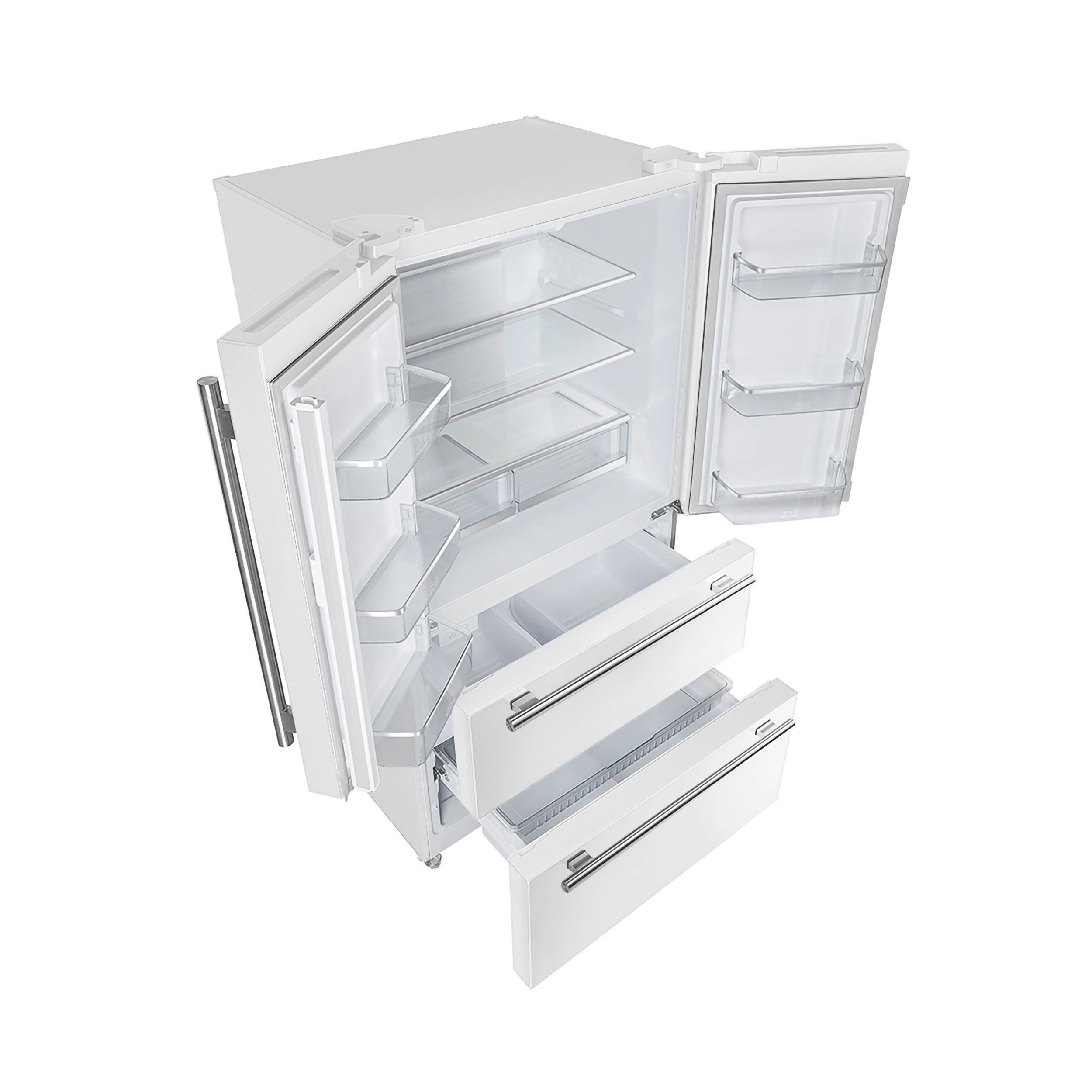 Moena Espresso 36-Inch White French Door Refrigerator, 19.2 Cu. Ft., Frost-Free, Automatic Ice Maker, ENERGY STAR Certified FFRBI182036WHT