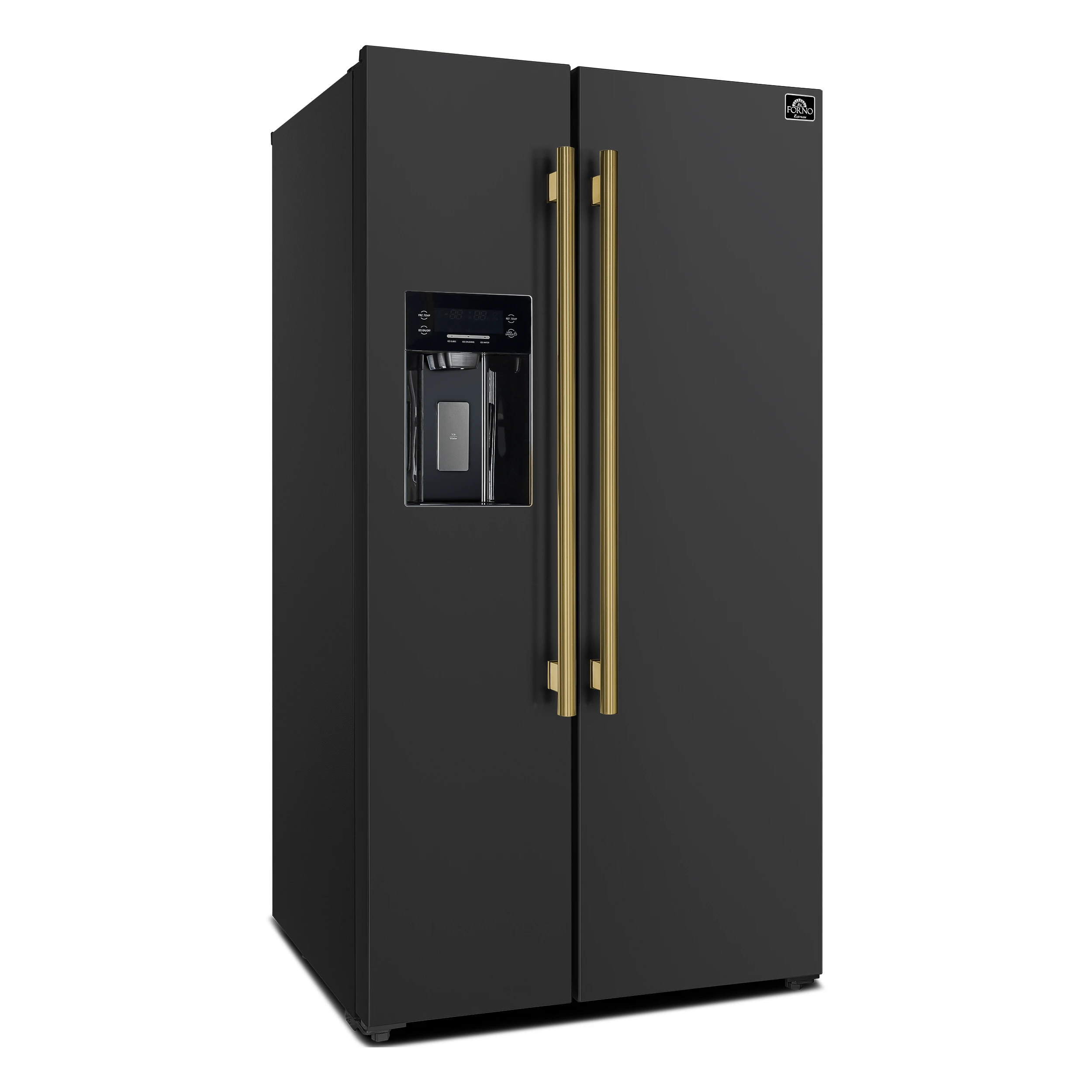 Salerno Espresso 36-Inch Black Side-by-Side Refrigerator, 20 Cu. Ft., Frost-Free, Ice & Water Dispenser, ENERGY STAR Certified FFRBI184436BLK