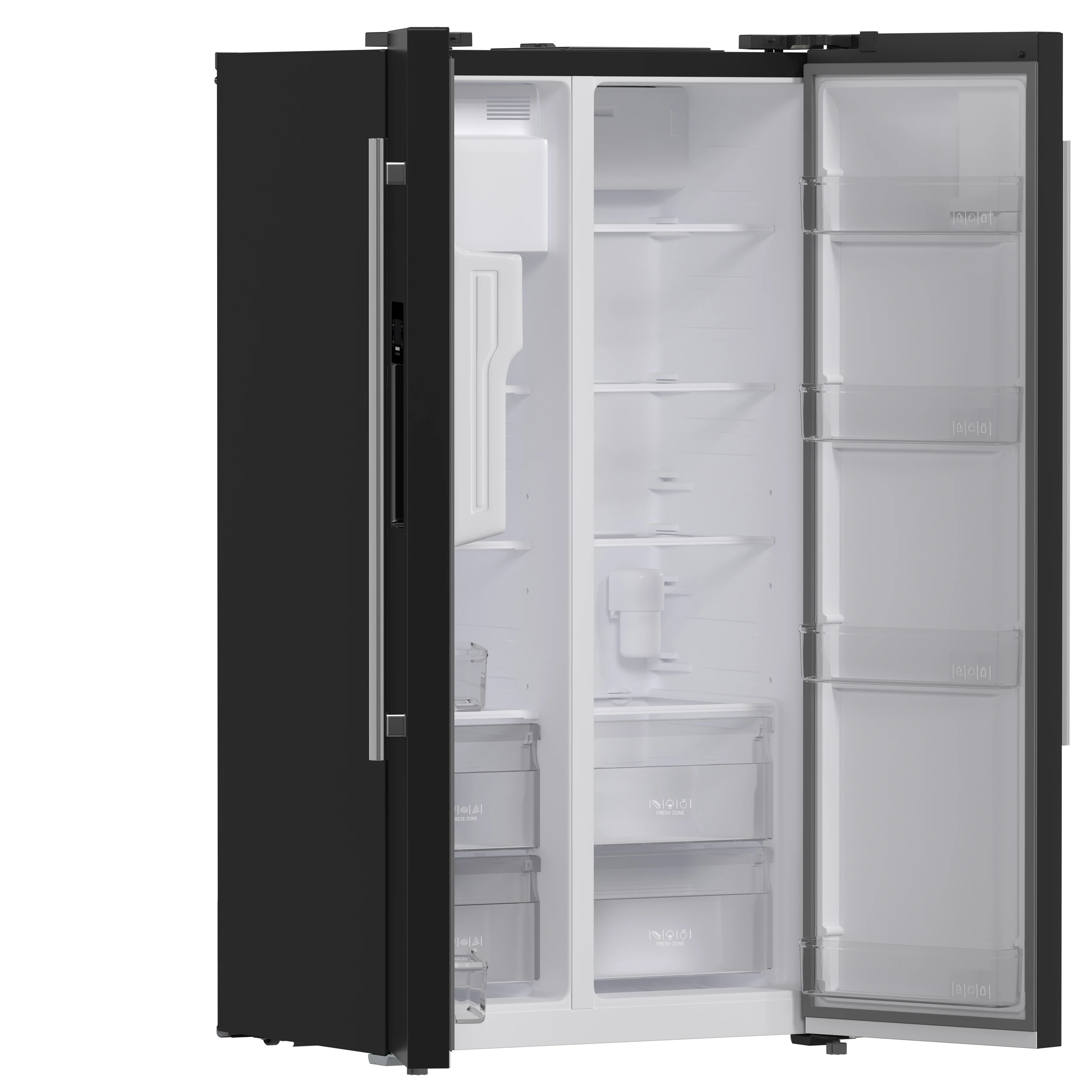 Salerno Espresso 36-Inch Black Side-by-Side Refrigerator, 20 Cu. Ft., Frost-Free, Ice & Water Dispenser, ENERGY STAR Certified FFRBI184436BLK