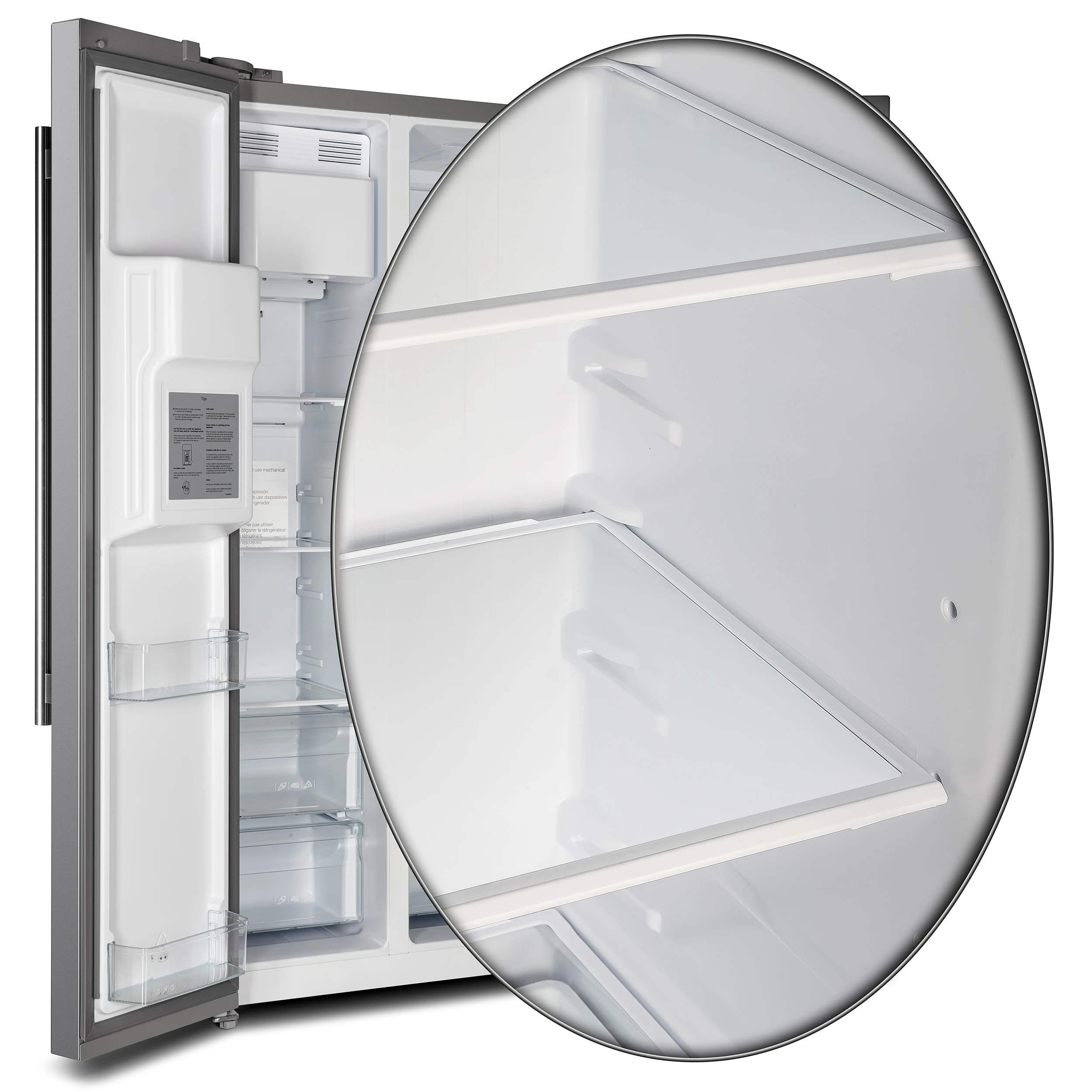 Salerno 36-Inch Side-by-Side Stainless Steel Refrigerator, 20 cu.ft, ENERGY STAR Certified FFRBI184436SB