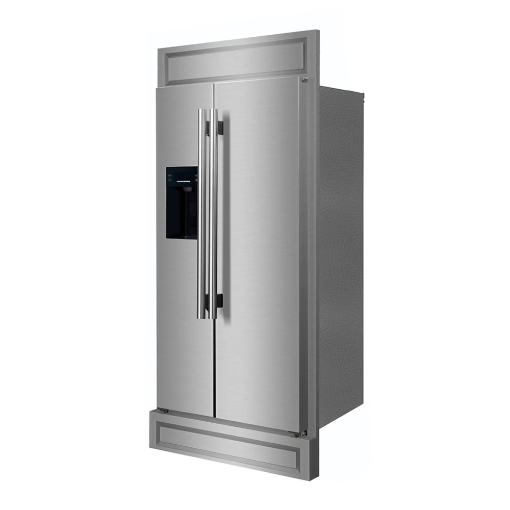 Salerno 40-Inch Built-In Stainless Steel Refrigerator, 20 cu.ft, Modern Decorative Grill, ENERGY STAR Certified FFRBI184440MG