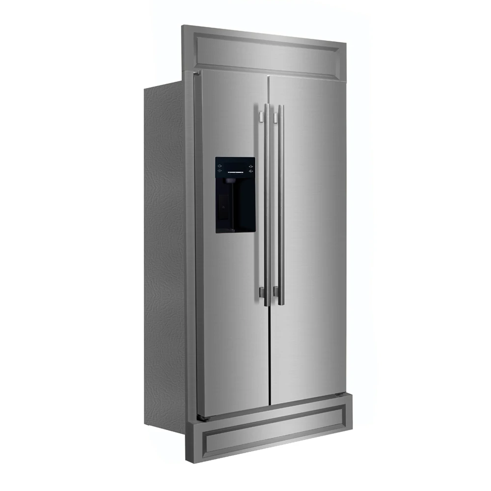 Salerno 40-Inch Built-In Stainless Steel Refrigerator, 20 cu.ft, Modern Decorative Grill, ENERGY STAR Certified FFRBI184440MG