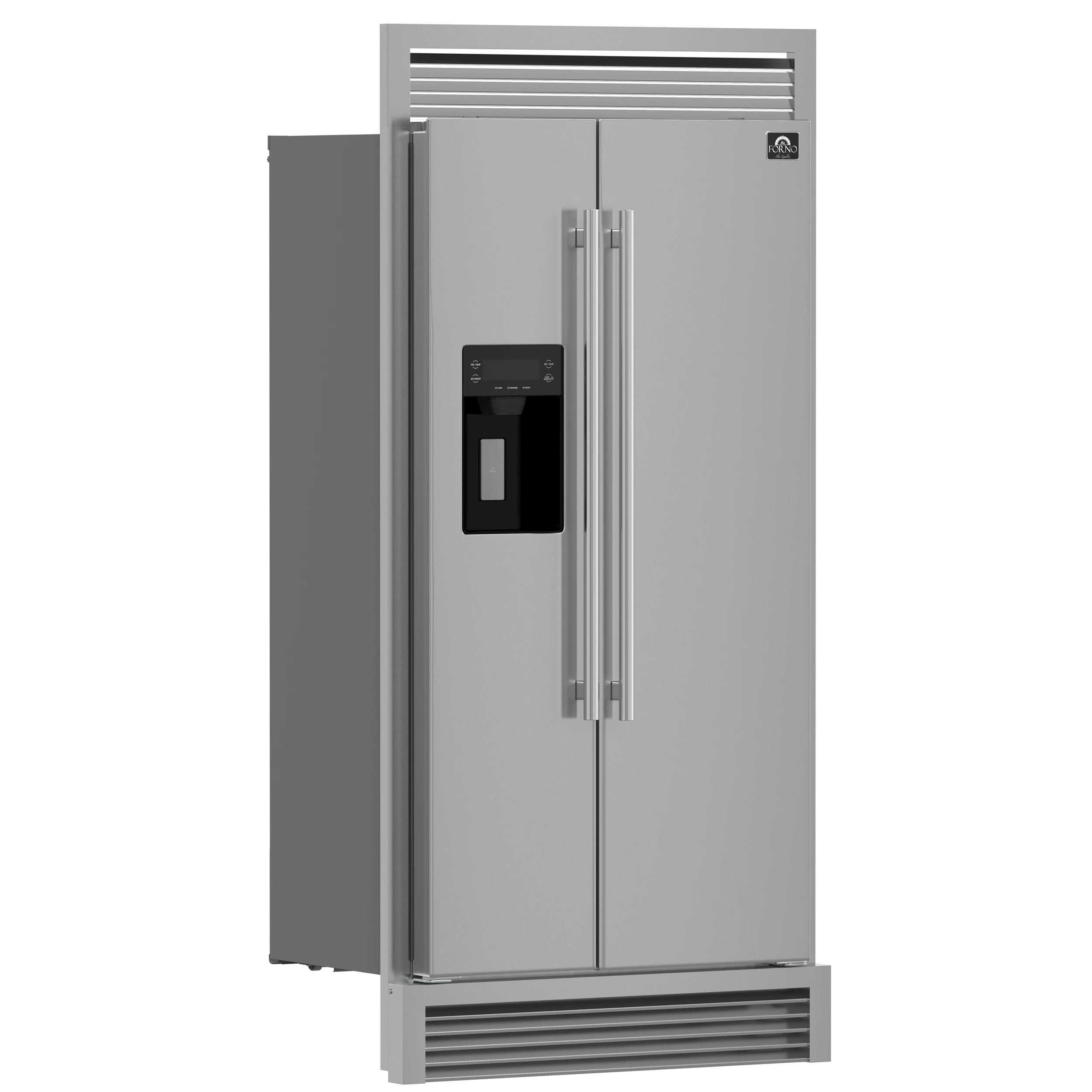 Salerno 40-Inch Built-In Stainless Steel Refrigerator, 20 cu.ft, Decorative Grill, ENERGY STAR Certified FFRBI184440SG