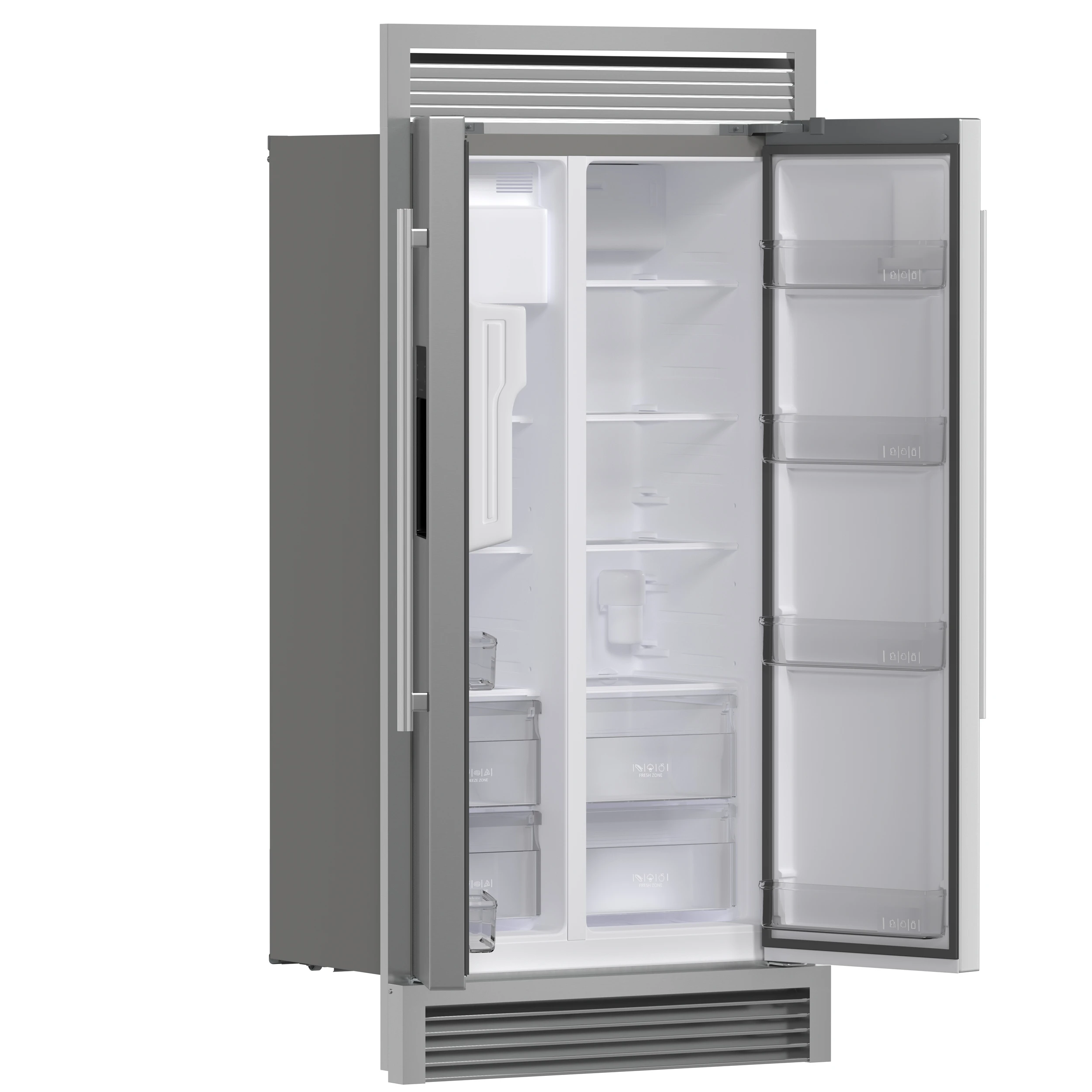 Salerno 40-Inch Built-In Stainless Steel Refrigerator, 20 cu.ft, Decorative Grill, ENERGY STAR Certified FFRBI184440SG