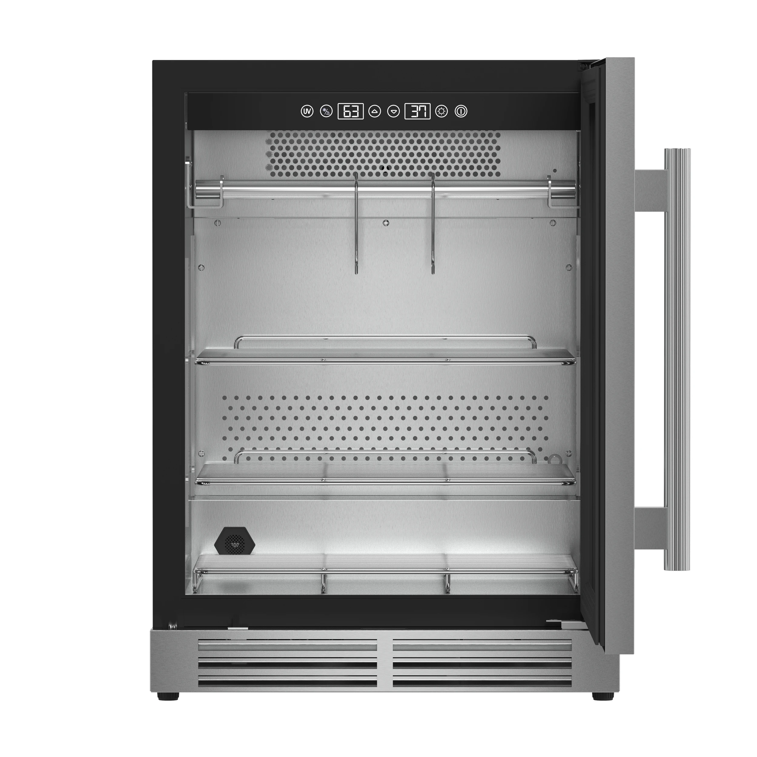 Asciutto 24-Inch Dry Aging Cabinet, Stainless Steel 304, 4.41 cu.ft, LED Lighting, Adjustable Shelves FFSDA684024