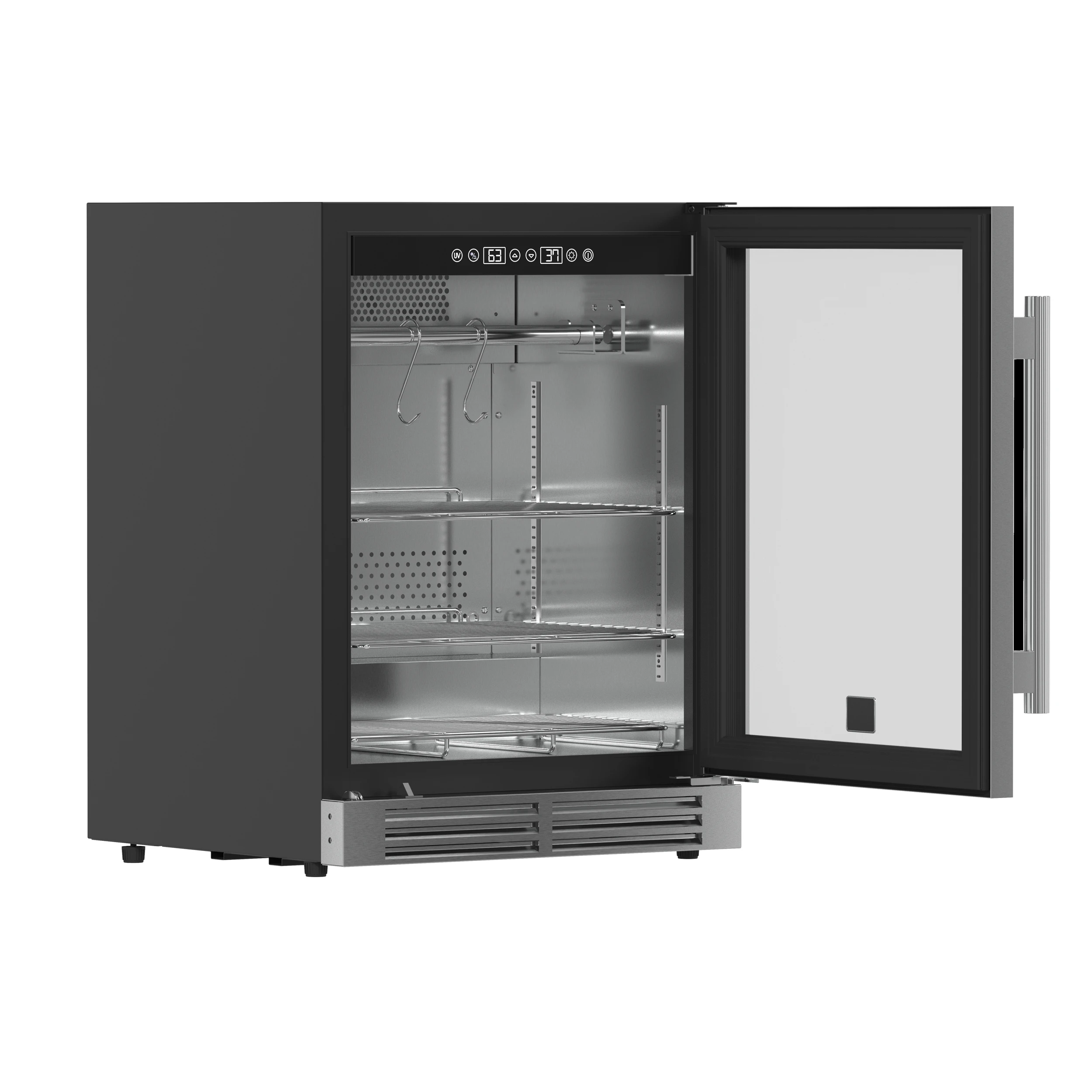 Asciutto 24-Inch Dry Aging Cabinet, Stainless Steel 304, 4.41 cu.ft, LED Lighting, Adjustable Shelves FFSDA684024