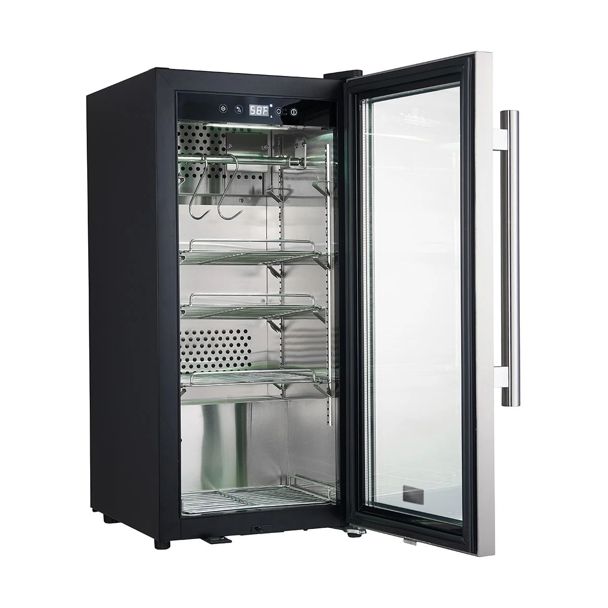 Asciutto 16-Inch Dry Aging Cabinet, Stainless Steel 304, 2.65 cu.ft, LED Lighting, Adjustable Shelves FFSDA685716