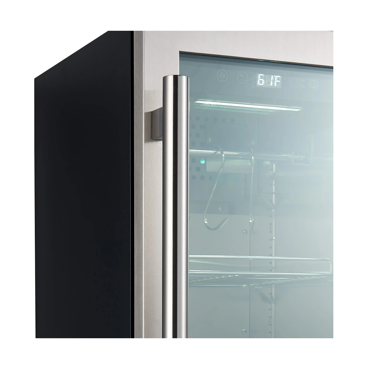 Asciutto 16-Inch Dry Aging Cabinet, Stainless Steel 304, 2.65 cu.ft, LED Lighting, Adjustable Shelves FFSDA685716