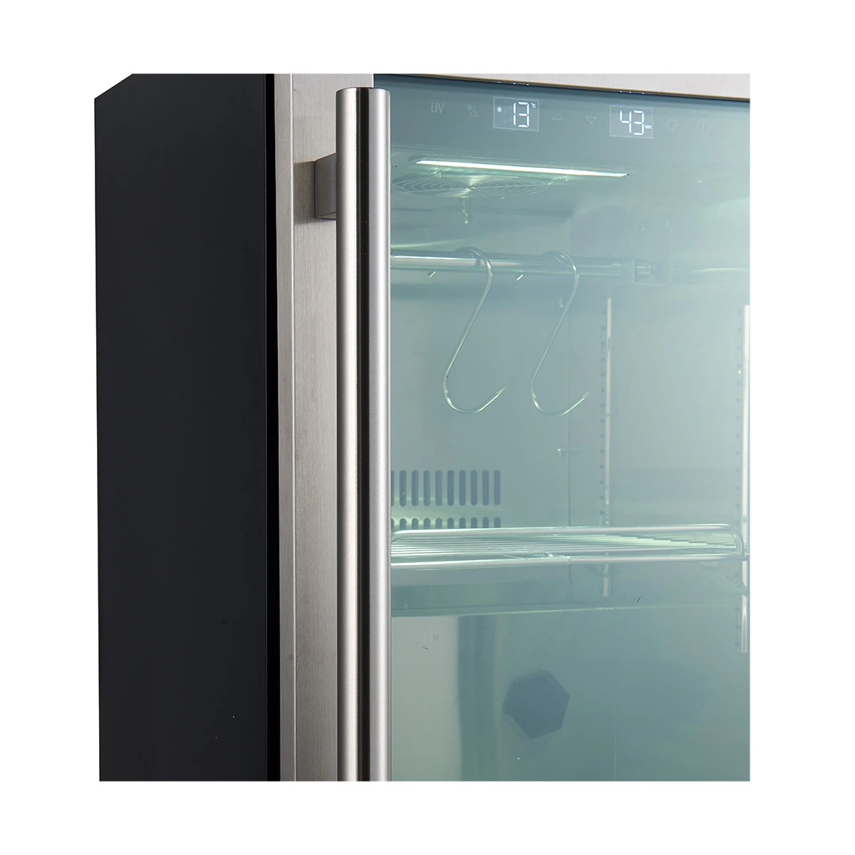 Asciutto 17-Inch Dry Aging Cabinet, Stainless Steel 304, 1.84 cu.ft, LED Lighting, Adjustable Shelves FFSDA686417