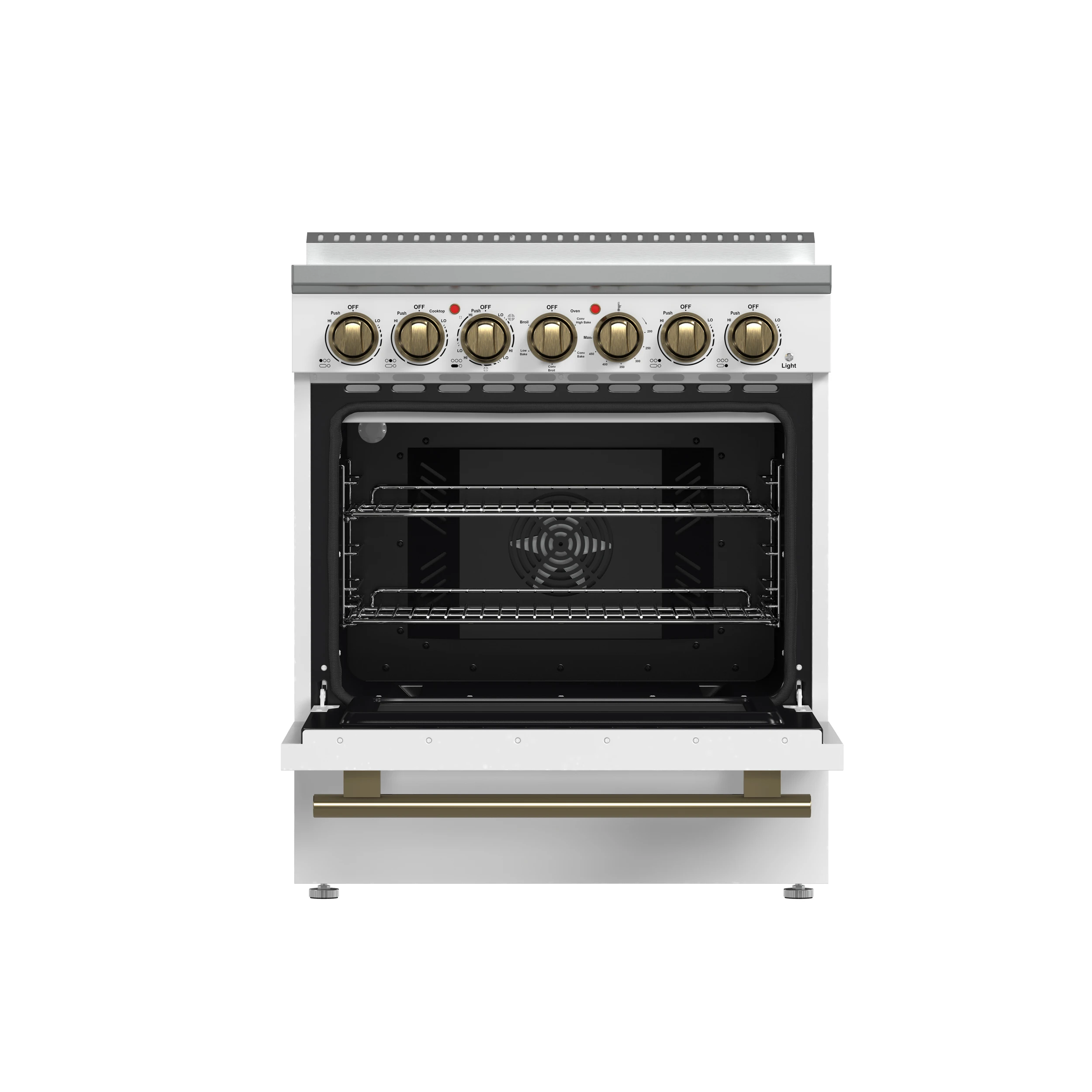 Paolo 30-Inch Freestanding Electric Range, White, 4.38 cu.ft, True Convection Oven, Energy Efficient FFSEL601130WHT