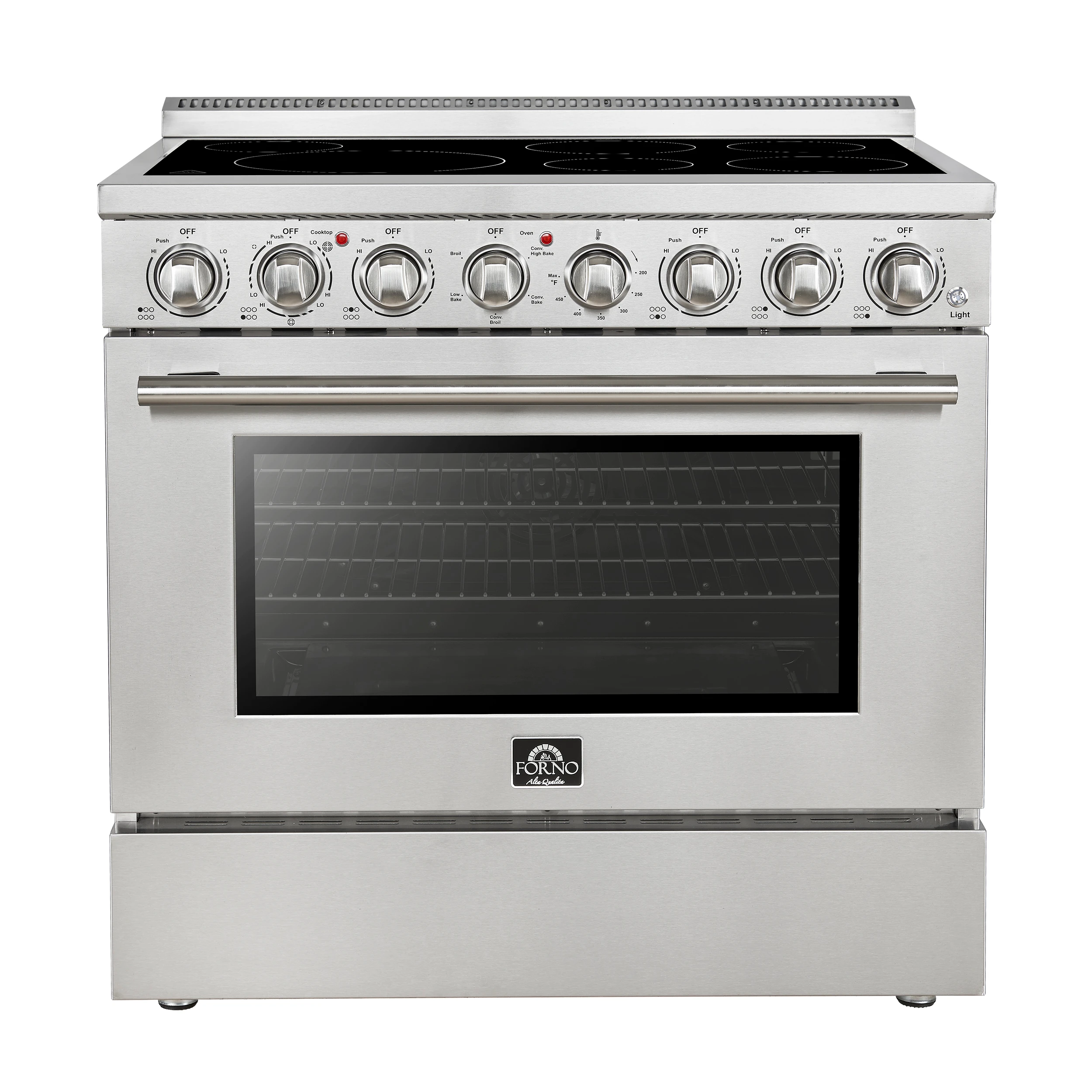 Paolo 36 Inch Freestanding Electric Range, Stainless Steel, 5.44 cu.ft, True Convection Oven, Energy Efficient FFSEL601136