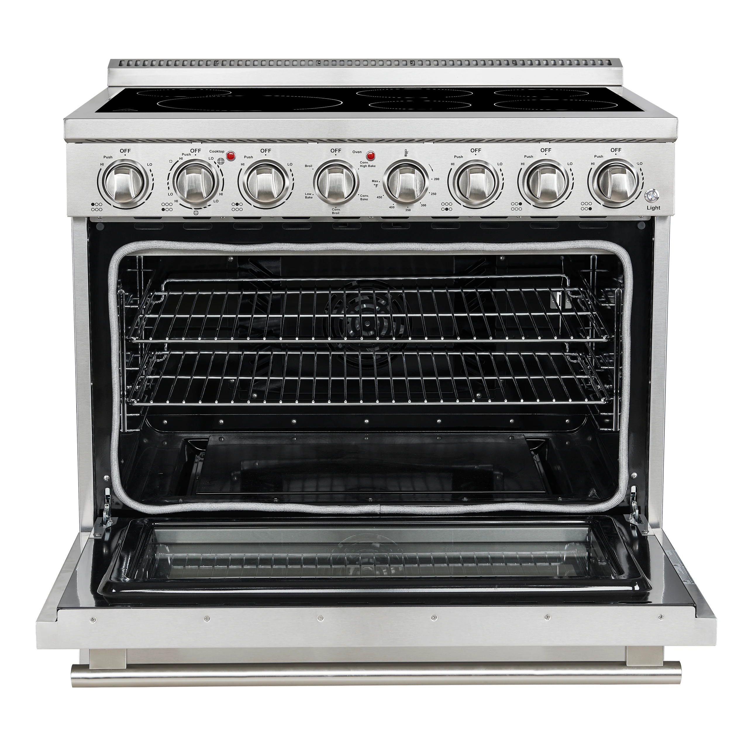 Paolo 36 Inch Freestanding Electric Range, Stainless Steel, 5.44 cu.ft, True Convection Oven, Energy Efficient FFSEL601136
