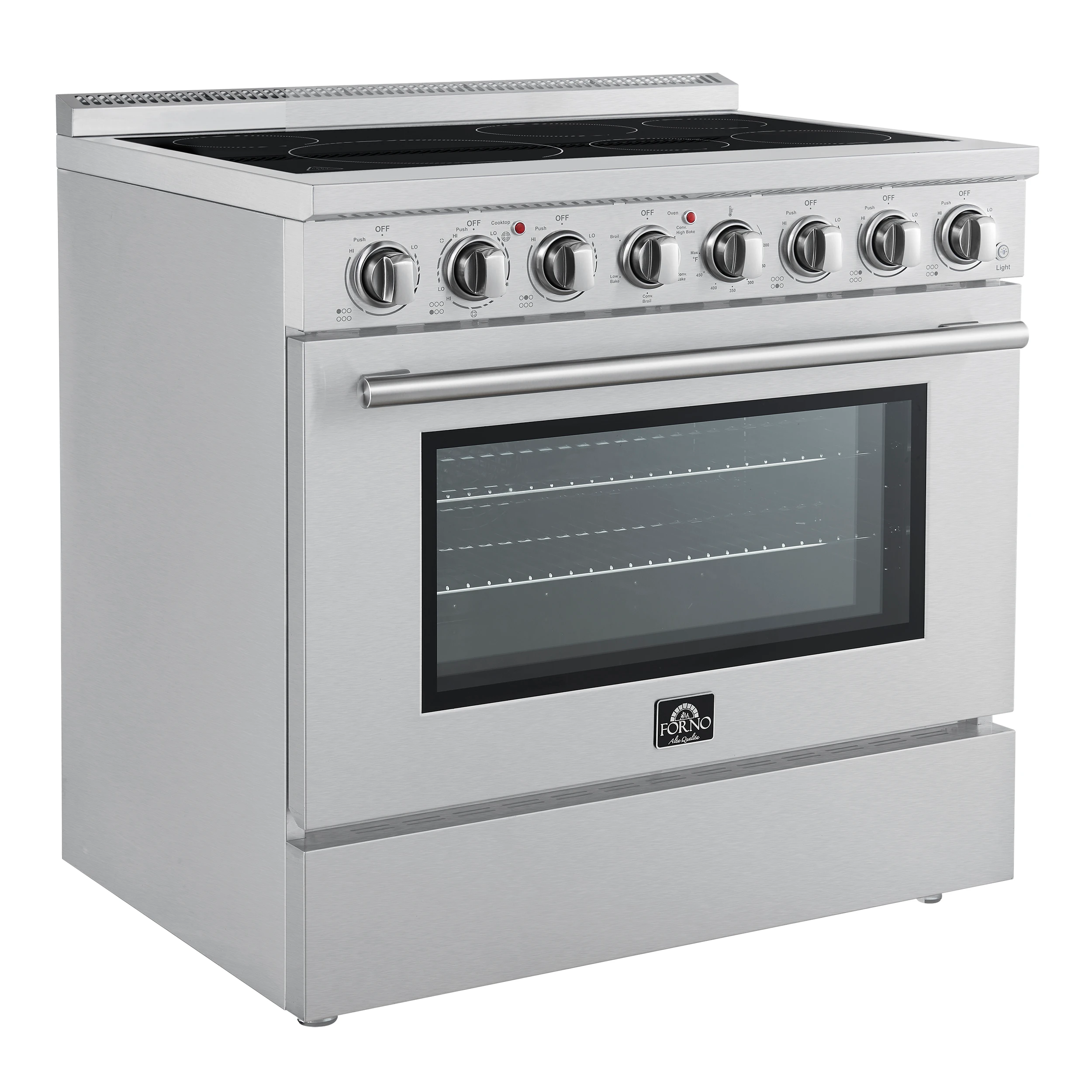 Paolo 36 Inch Freestanding Electric Range, Stainless Steel, 5.44 cu.ft, True Convection Oven, Energy Efficient FFSEL601136