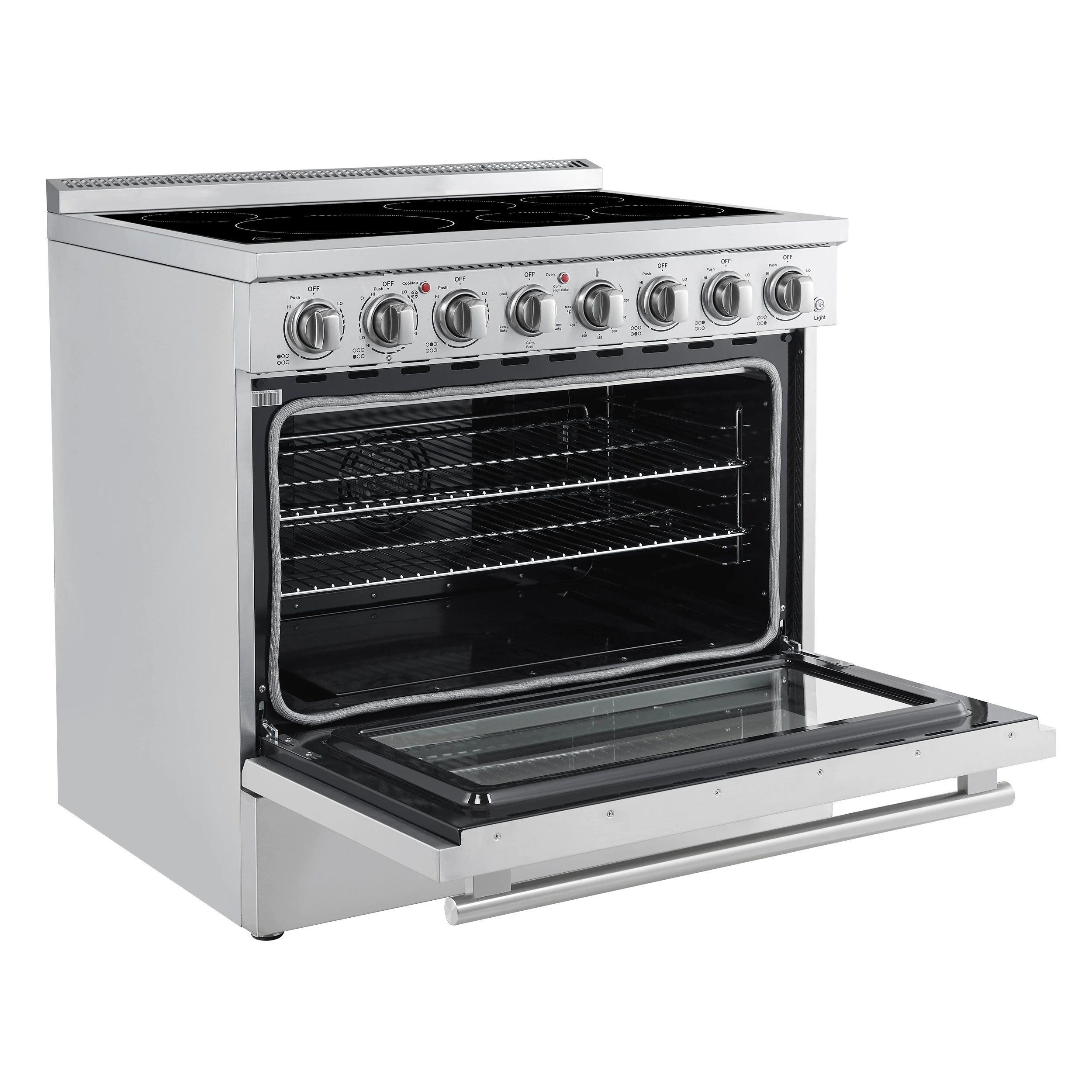 Paolo 36 Inch Freestanding Electric Range, Stainless Steel, 5.44 cu.ft, True Convection Oven, Energy Efficient FFSEL601136