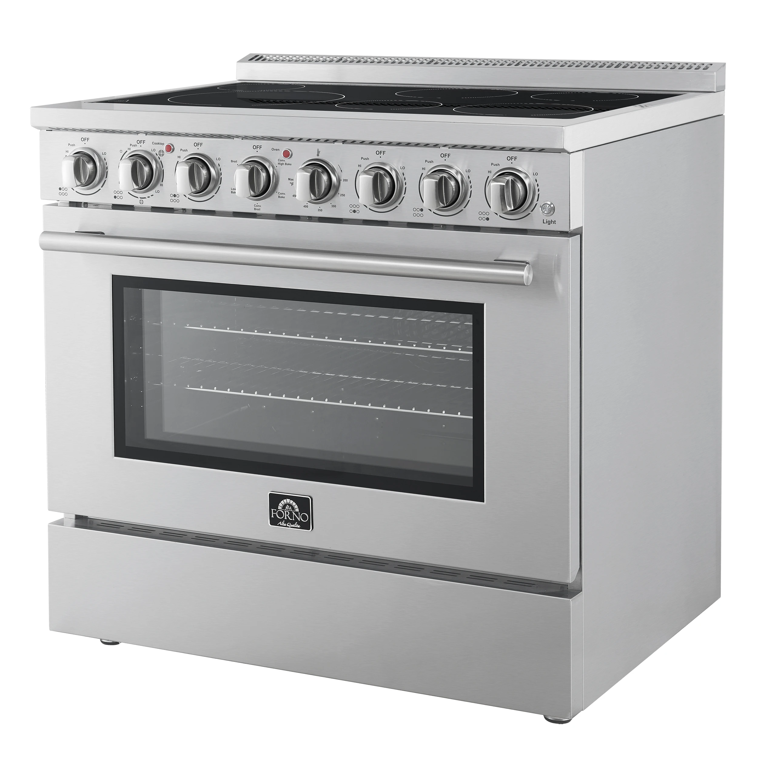 Paolo 36 Inch Freestanding Electric Range, Stainless Steel, 5.44 cu.ft, True Convection Oven, Energy Efficient FFSEL601136