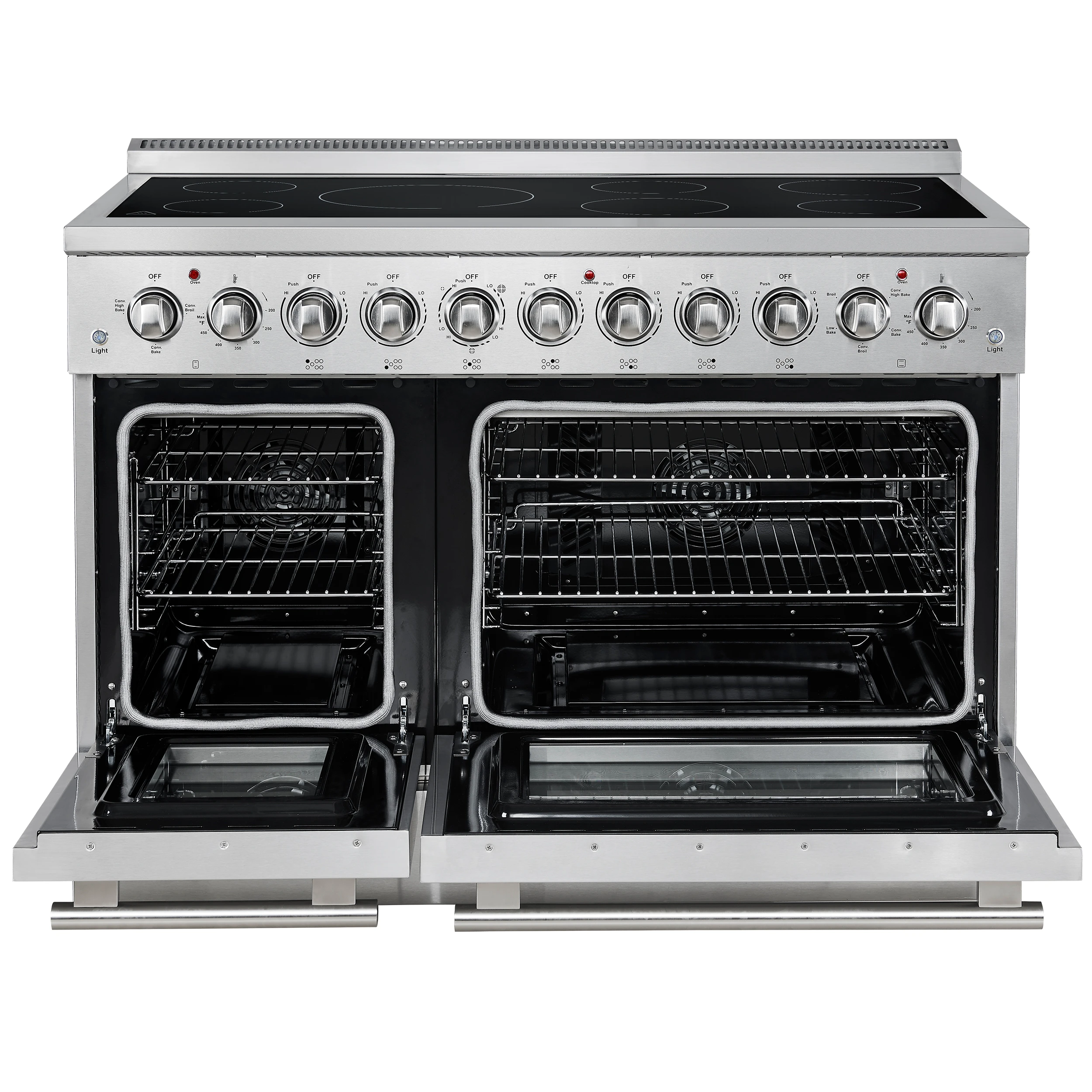 Paolo 48 Inch Freestanding Electric Range, Stainless Steel, 6.7 cu.ft, True Convection Oven, Energy Efficient FFSEL601148